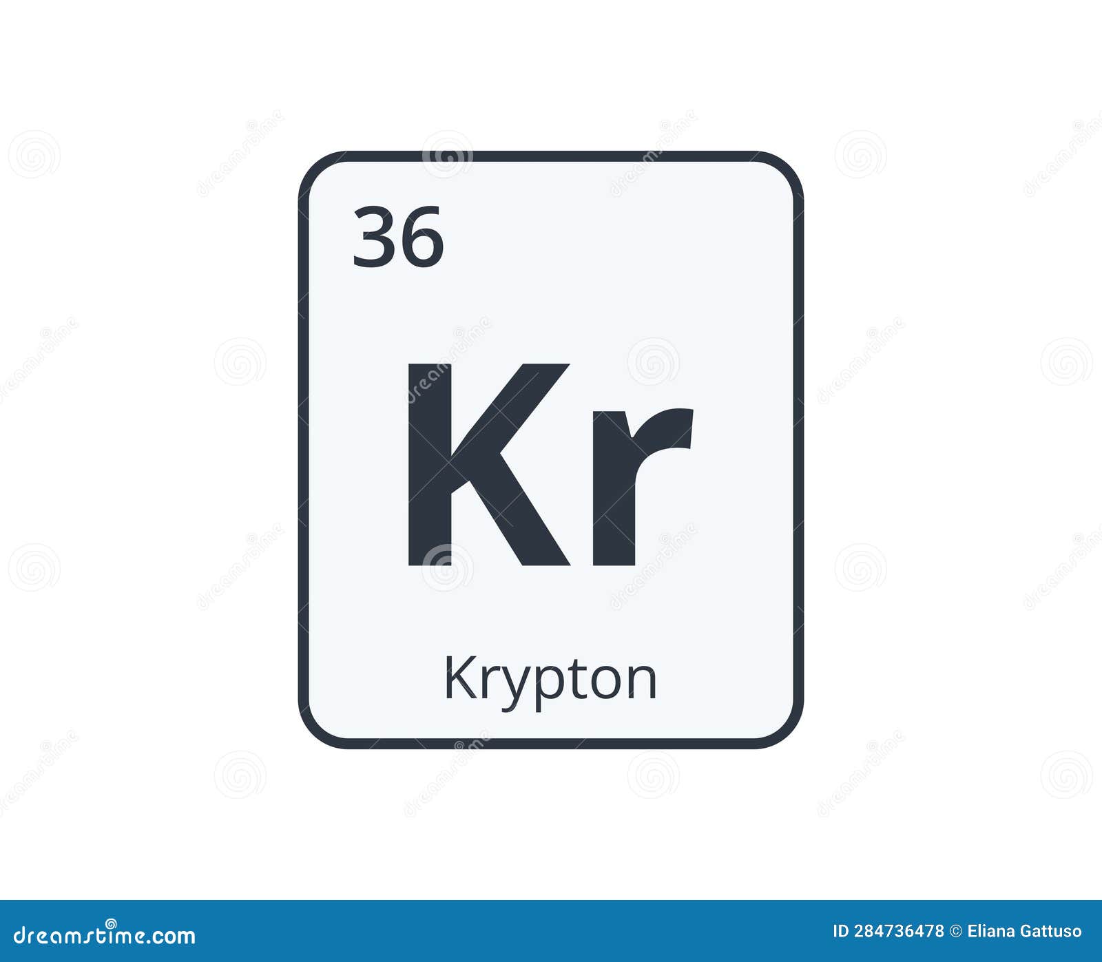 Krypton Element Symbol. Graphic for Science Designs Stock Vector