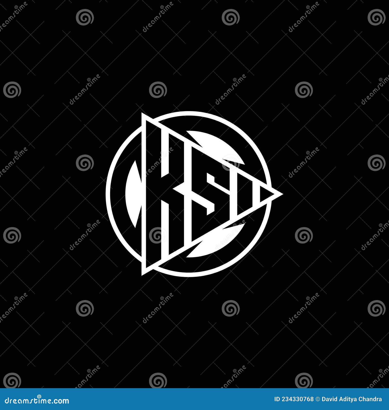 ks logo monogram triangle play  circle rounded