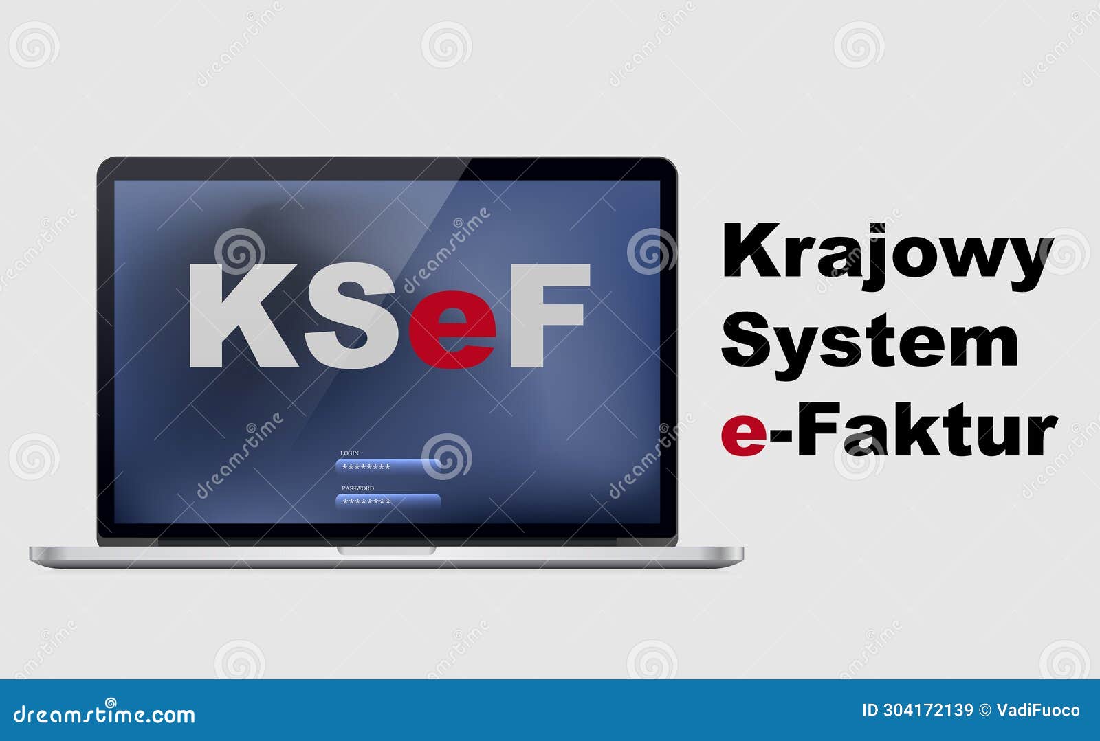 ksef, krajowy system e faktur, text written on laptop screen