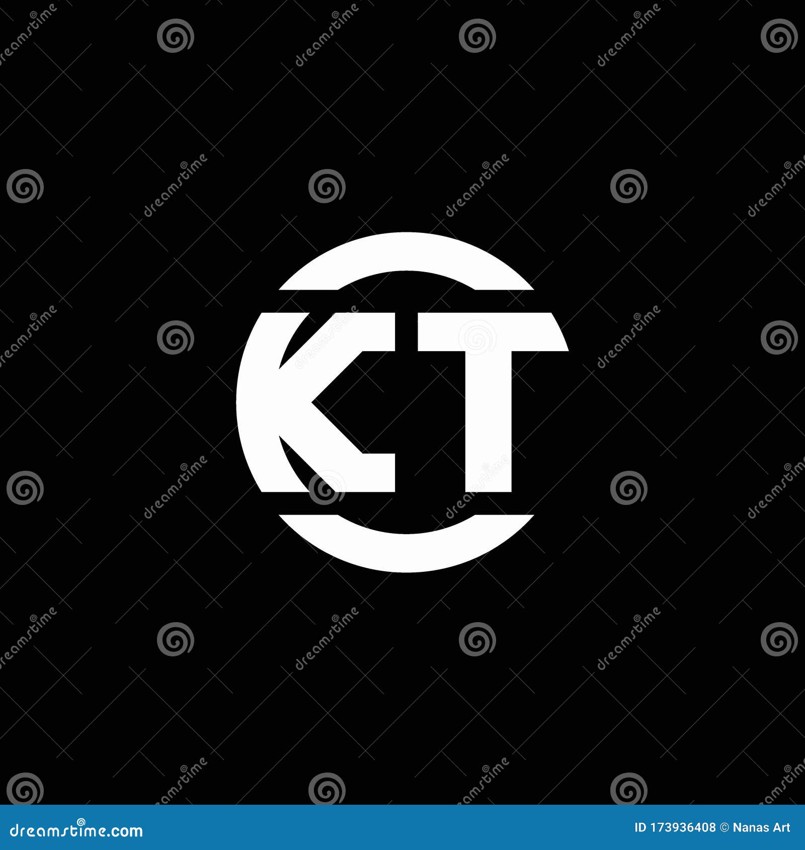 KT Logo Monogram Isolated on Circle Element Design Template Stock ...
