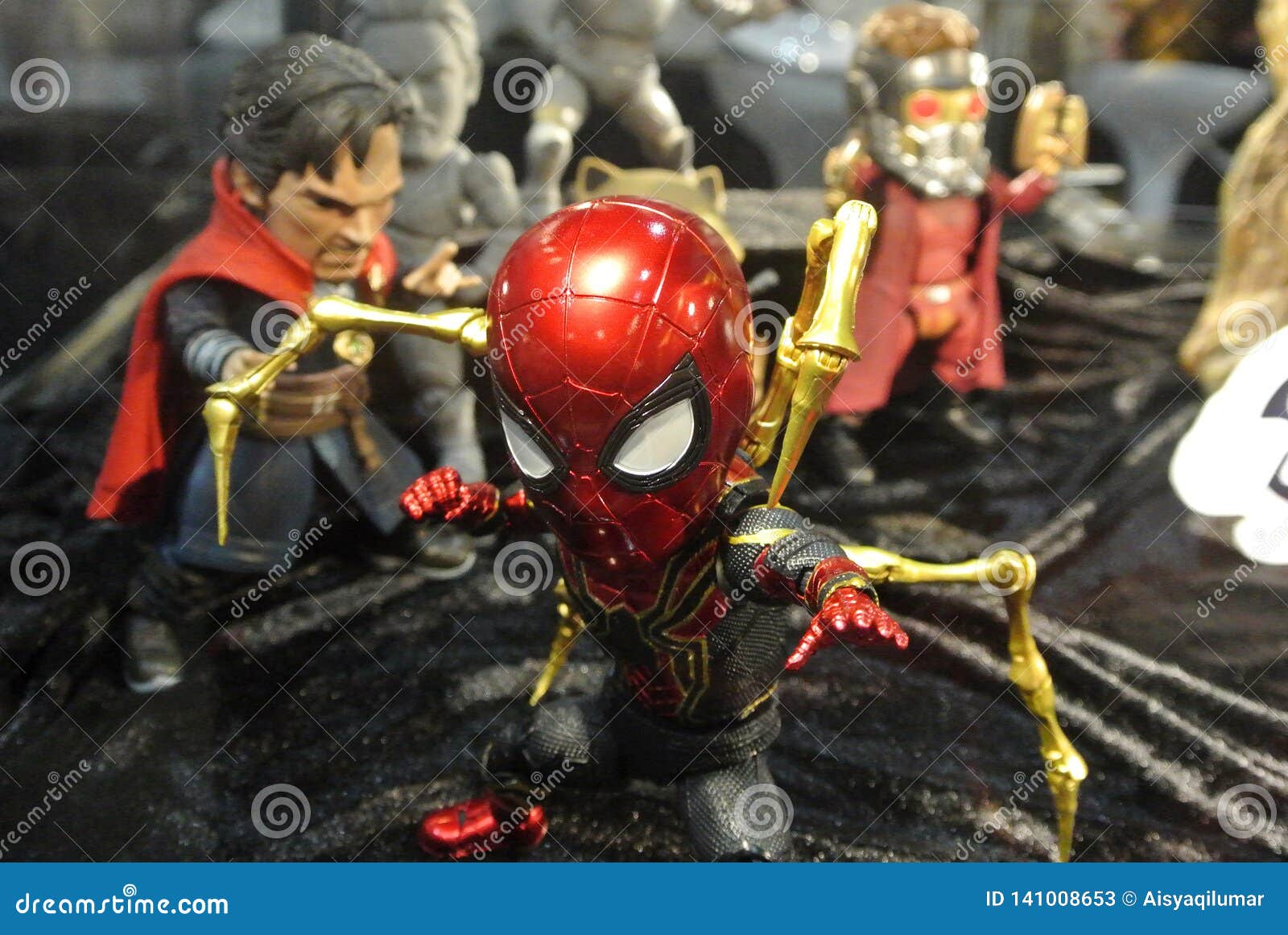 pic Spiderman Iron Spider Suit Toy https www dreamstime com kuala lumpur malaysia april selected focused marvel comic action figure spider man iron suit was one avengers team image141008653