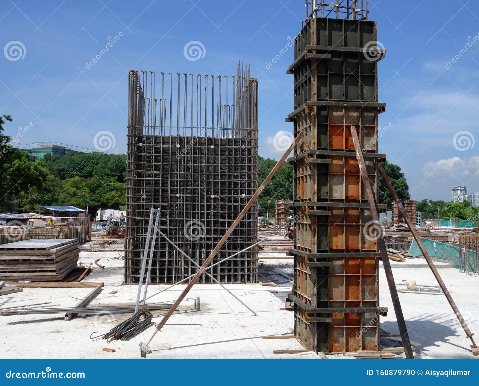 Reinforcement Concrete Column As Part of Building Structure at the