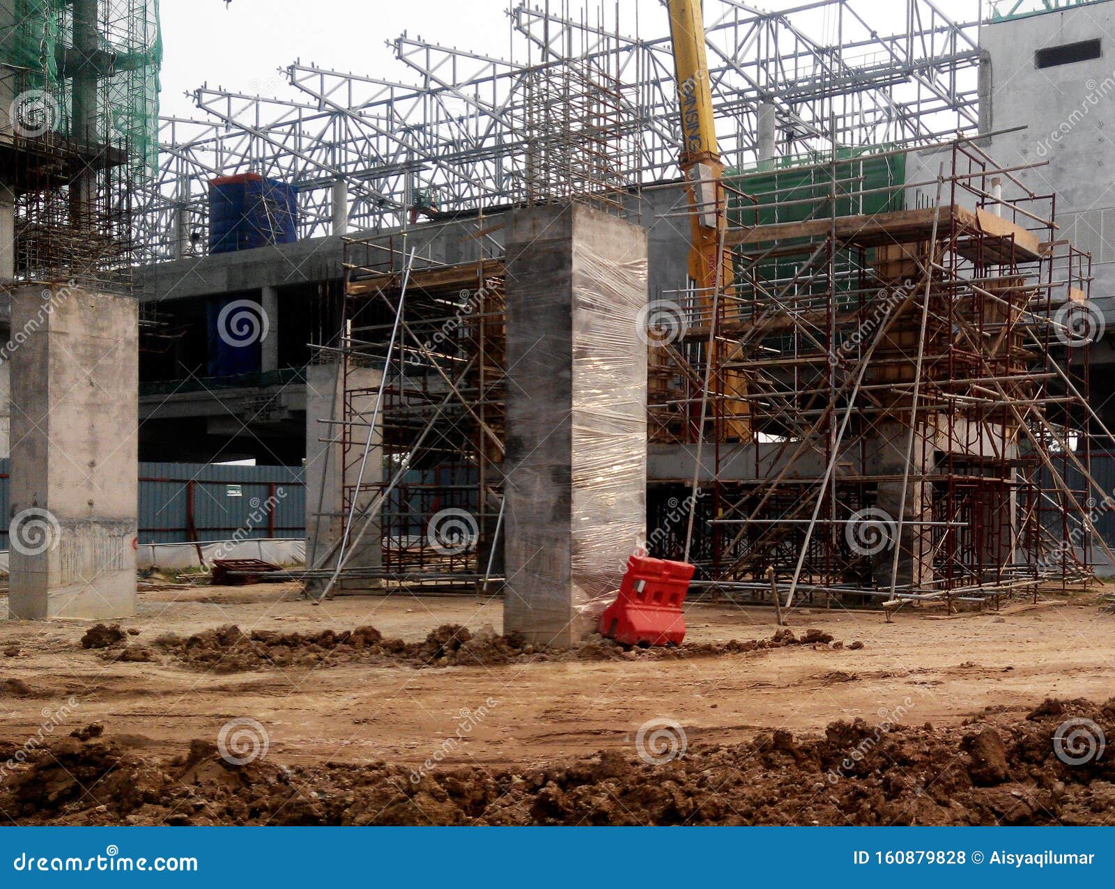 Reinforcement Concrete Column As Part of Building Structure at the
