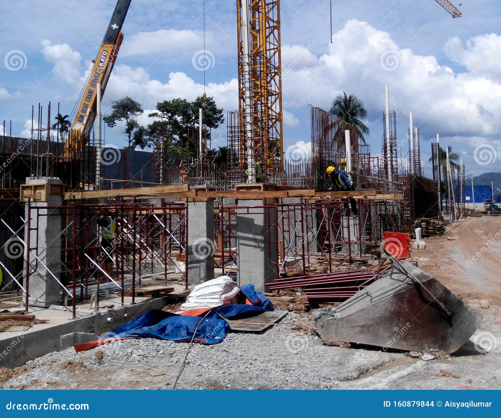 Reinforcement Concrete Column As Part of Building Structure at the