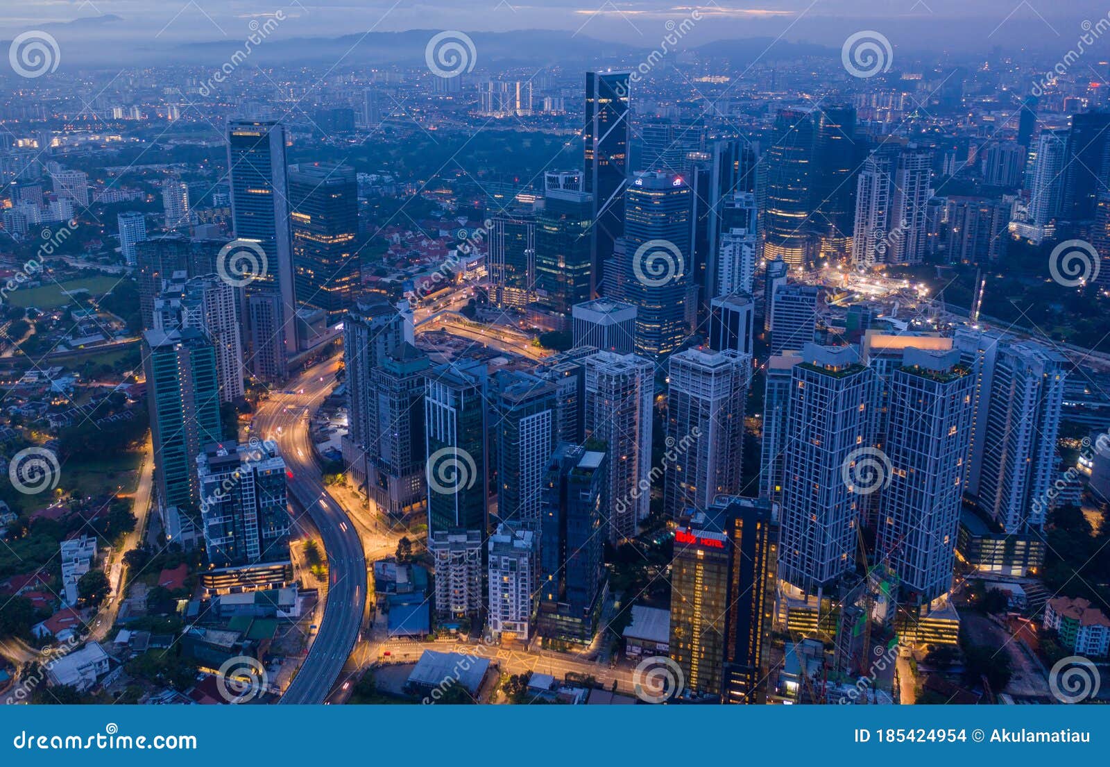 Aerial View Of Kuala Lumpur, Malaysia At Dawn Editorial ...