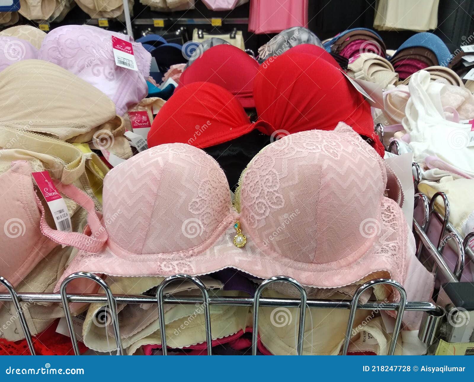 Various Color, Sizes and Design of Bra Displayed for the Customer in the  Mall. Editorial Stock Photo - Image of bras, display: 218247728