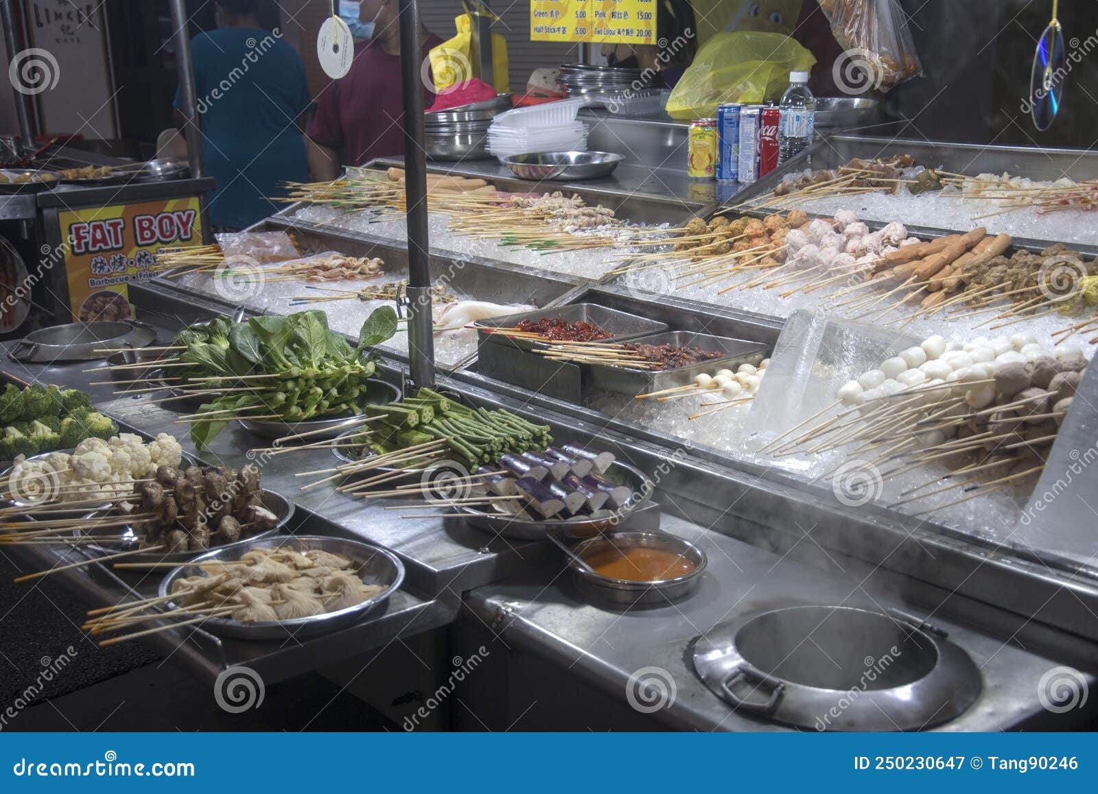 Street Food Lok Lok with Local Food on Sticks Editorial Photography
