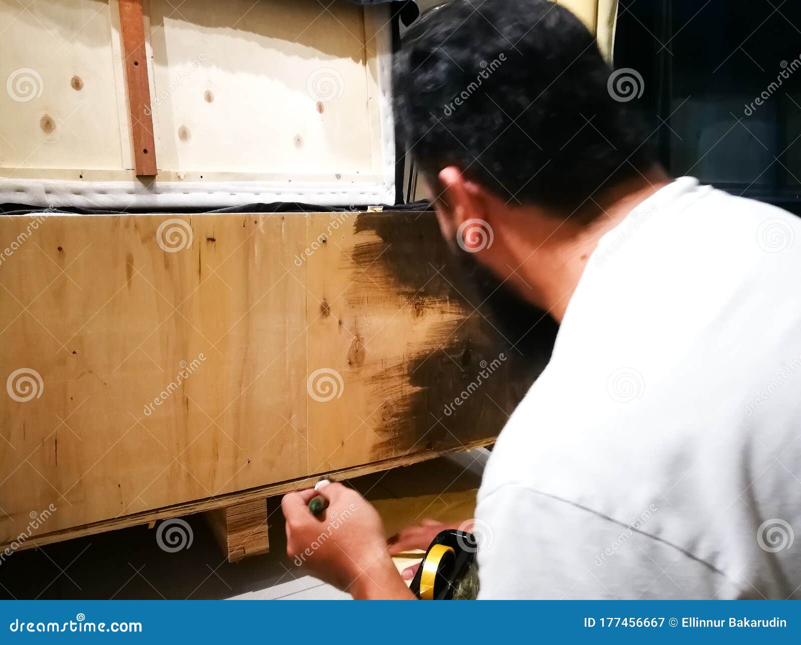 Kuala Lumpur, Malaysia - June 8, 2019: Big Cargo Wooden ...