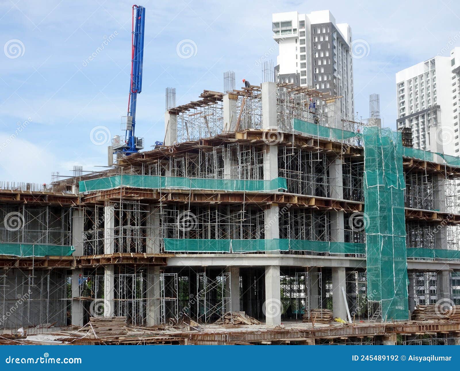 Reinforcement Concrete Column As Part of Building Structure at the