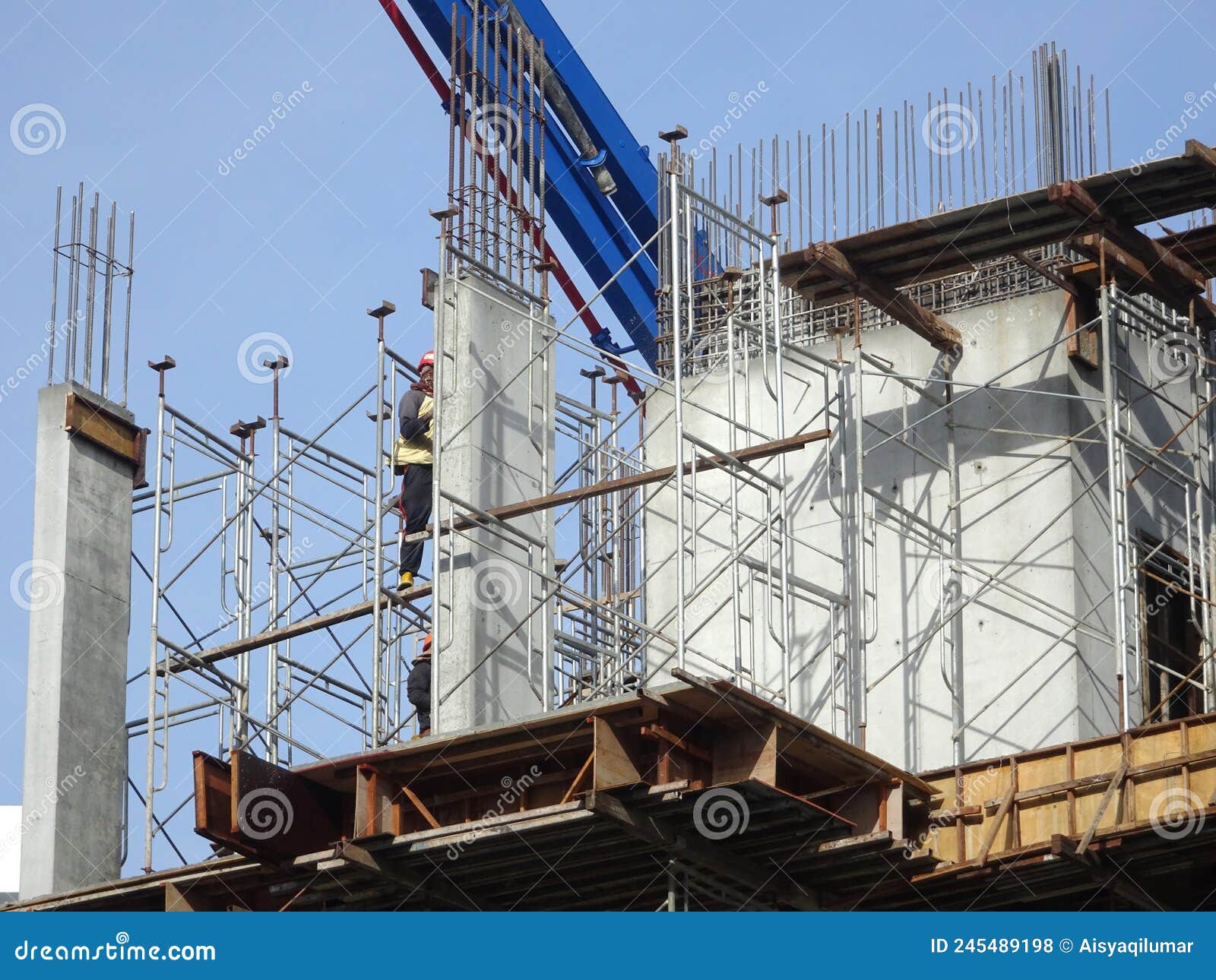 Reinforcement Concrete Column As Part of Building Structure at the