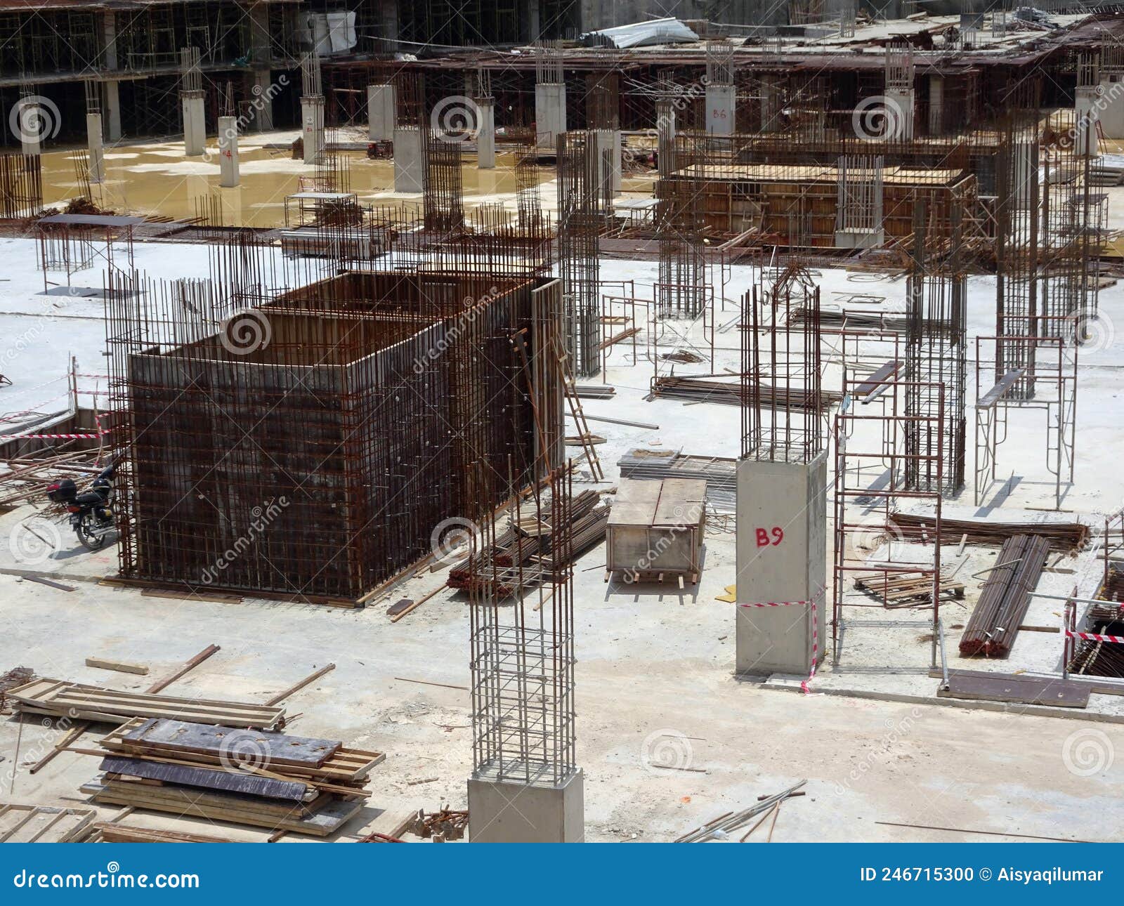 Reinforcement Concrete Column As Part of Building Structure at the