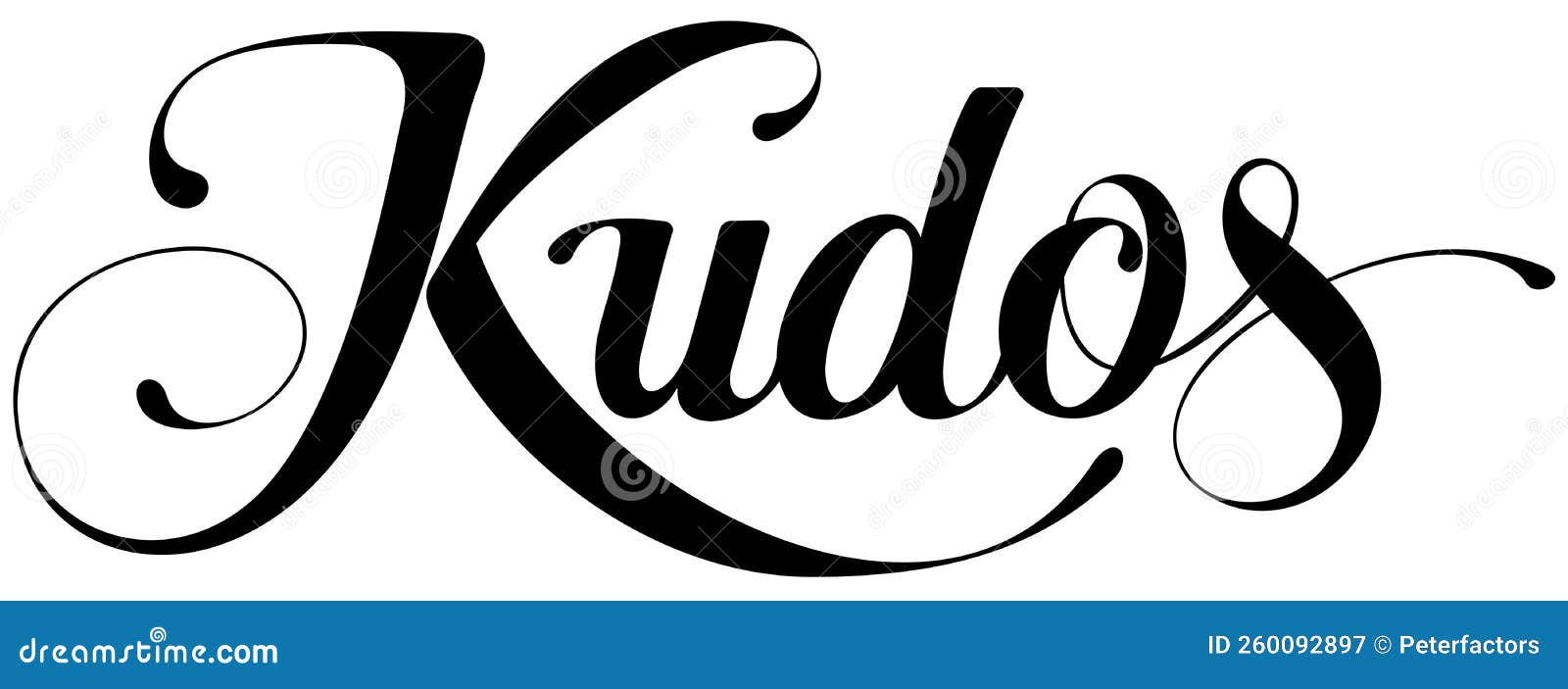 Kudos Custom Calligraphy Text Stock Vector Illustration of renown