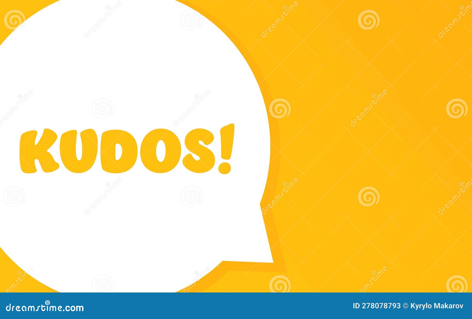 kudos. speech bubble with kudos text. 2d . flat style.  line icon for business and advertising