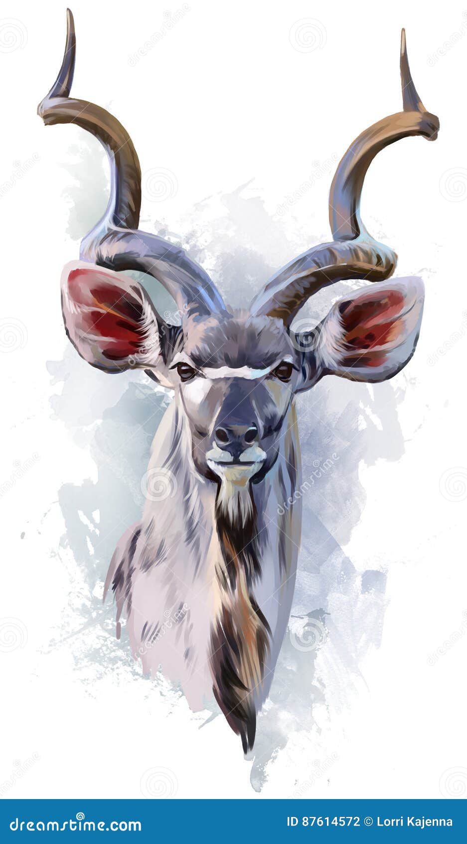 kudu watercolor painting