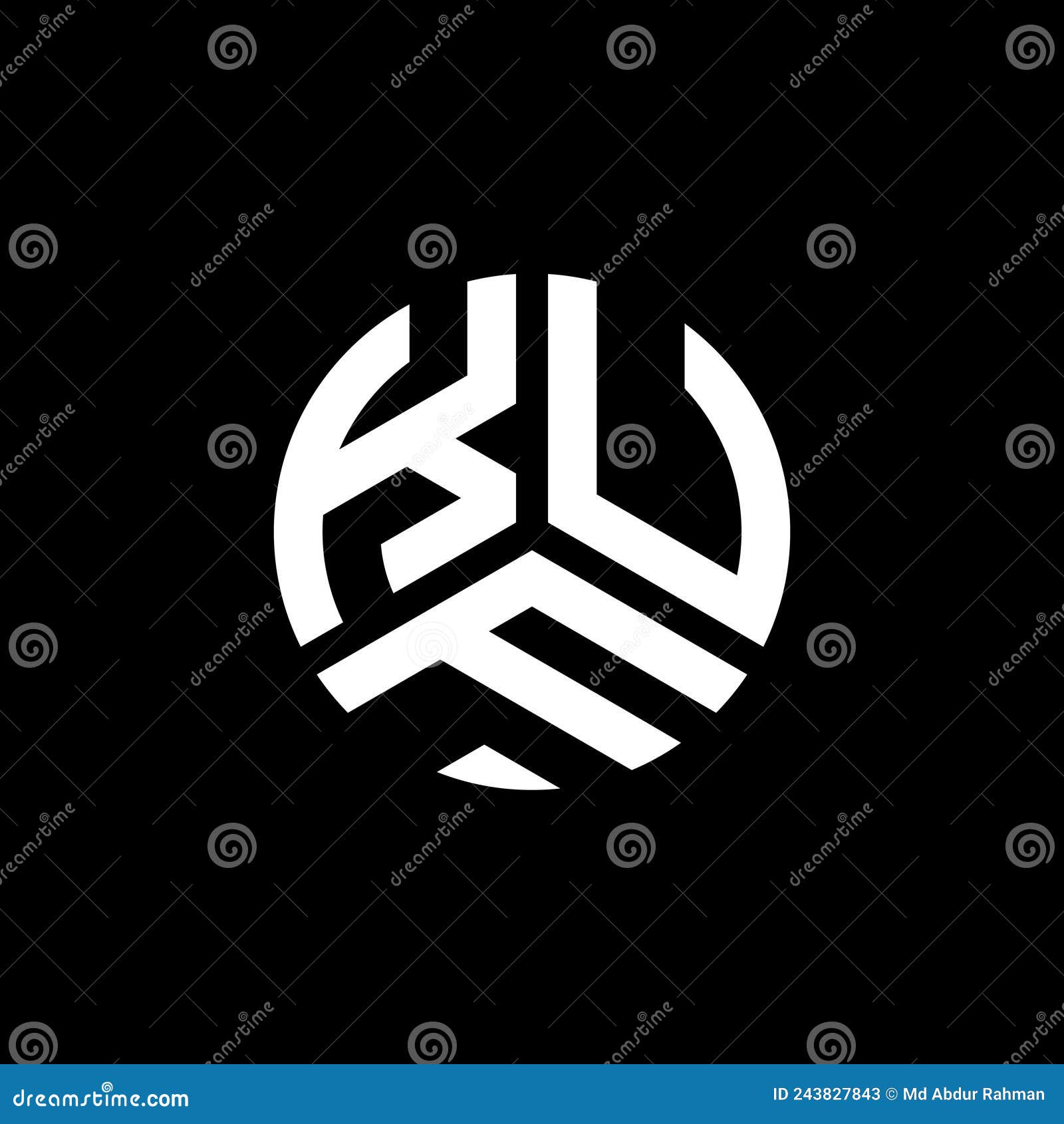 kuf letter logo  on black background. kuf creative initials letter logo concept. kuf letter 