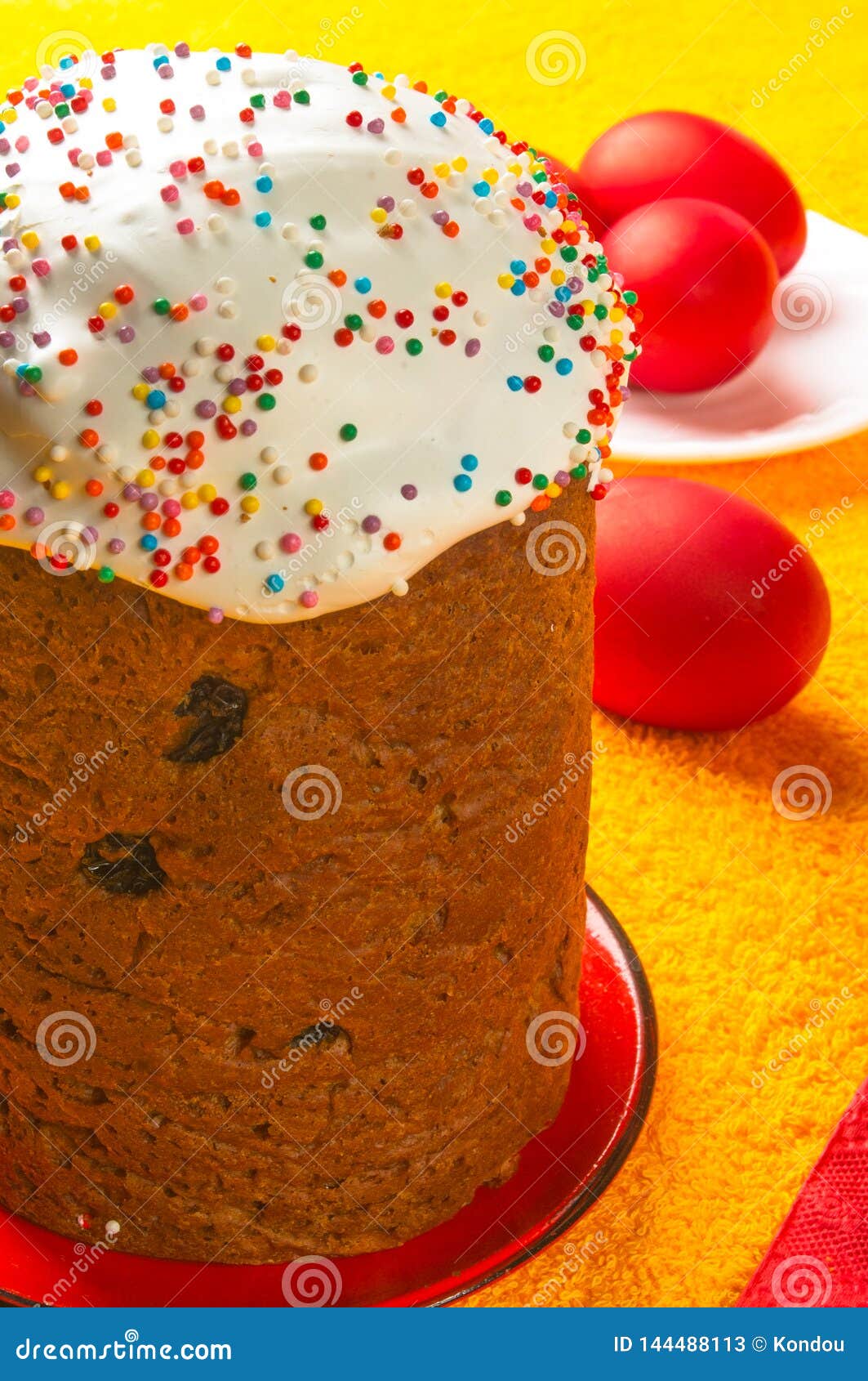 Kulichi, Traditional Russian Easter Cake with Icing Stock Image - Image ...