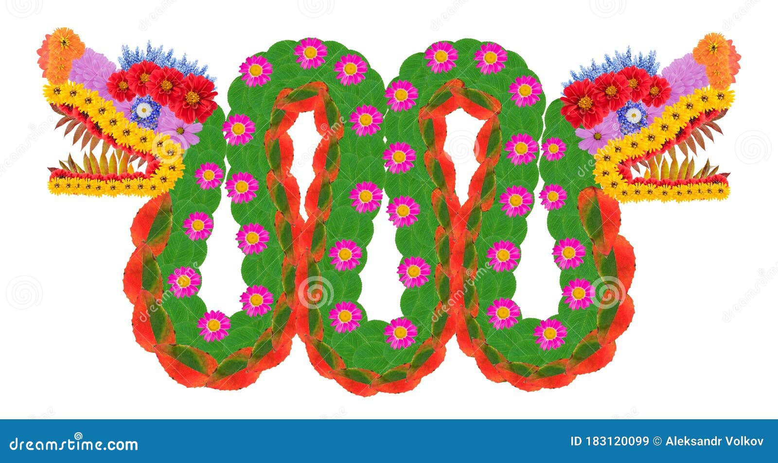 Kundalini A Ancient Religious Chinese Symbol Of Inner Strength In The Form Of A Curled Snake With Heads At Both Ends Isolated Stock Image Image Of Animal Background 183120099