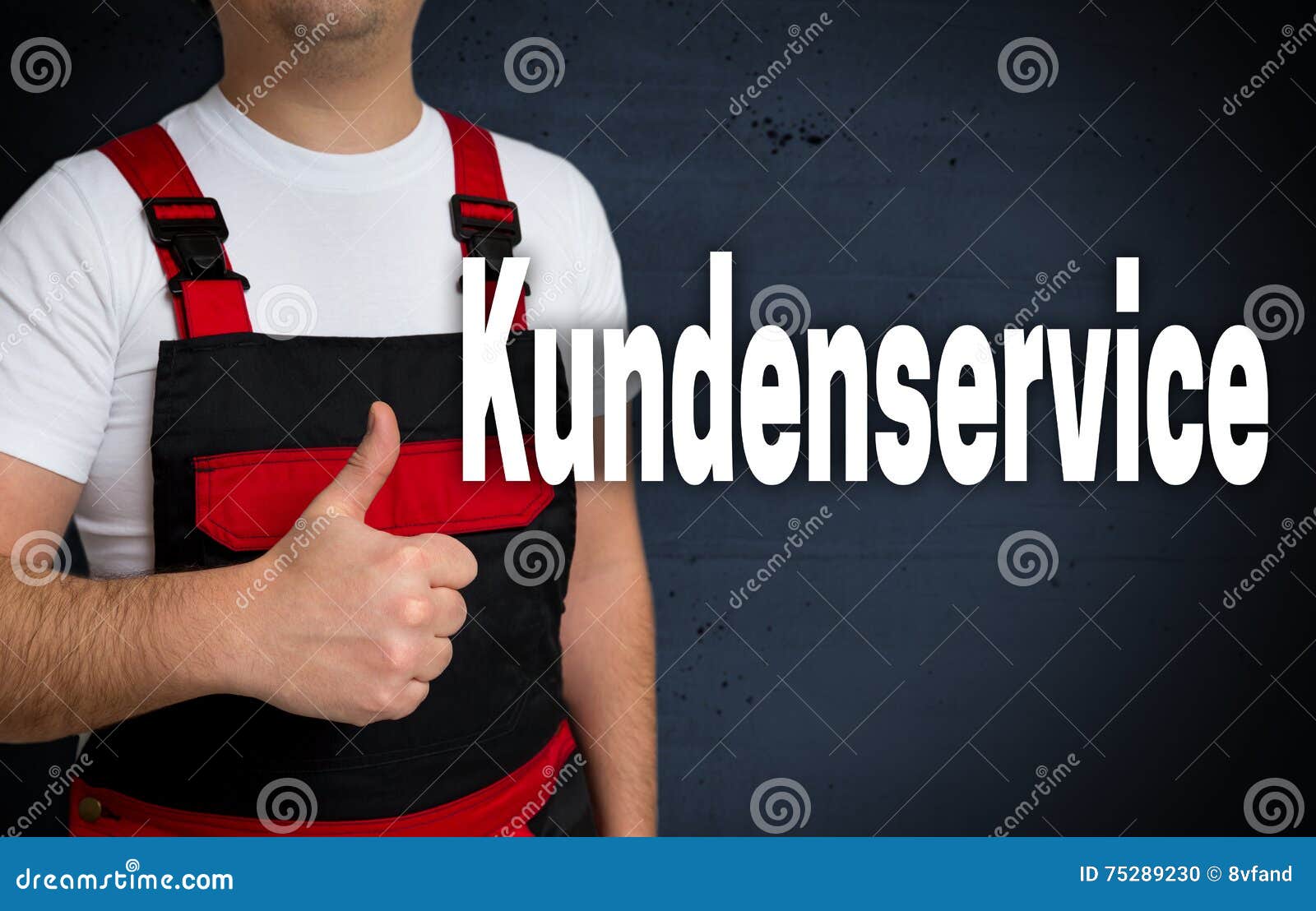 Kundenservice (in German Customer Service) is Shown by Craftsman Stock