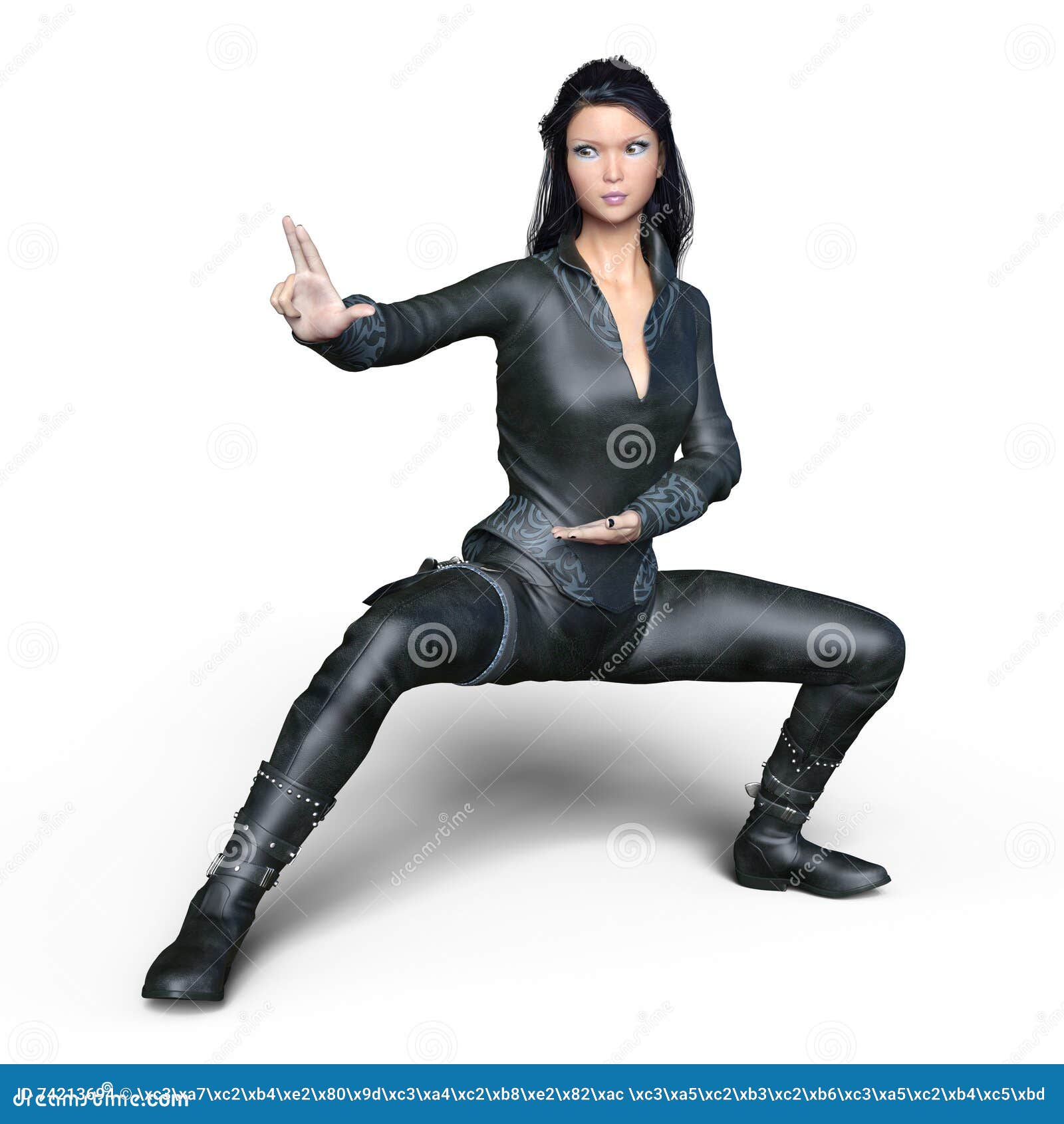 Kungfu woman stock photo. Image of model, costume, action 74213694