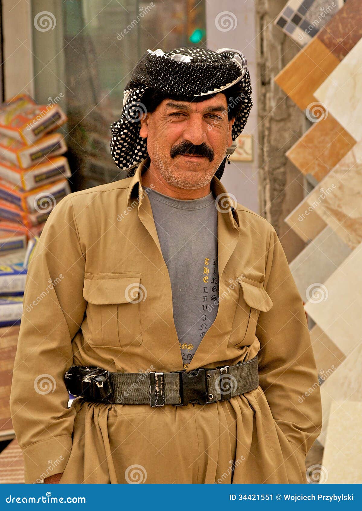 Kurdish Man Standing In A Souq In Iraq Editorial Image 88380014