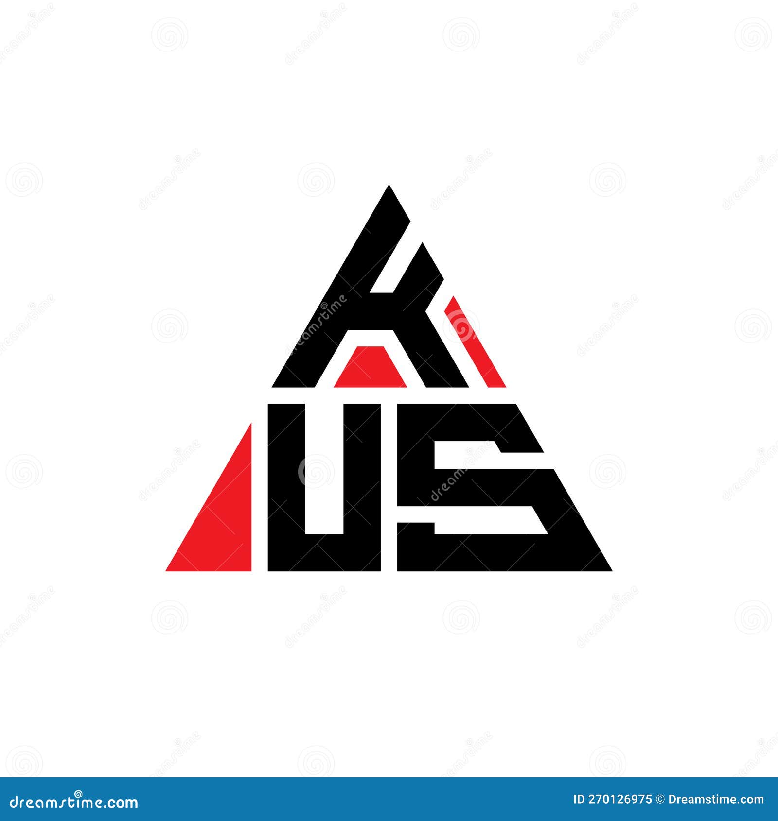 kus triangle letter logo  with triangle . kus triangle logo  monogram. kus triangle  logo template with red