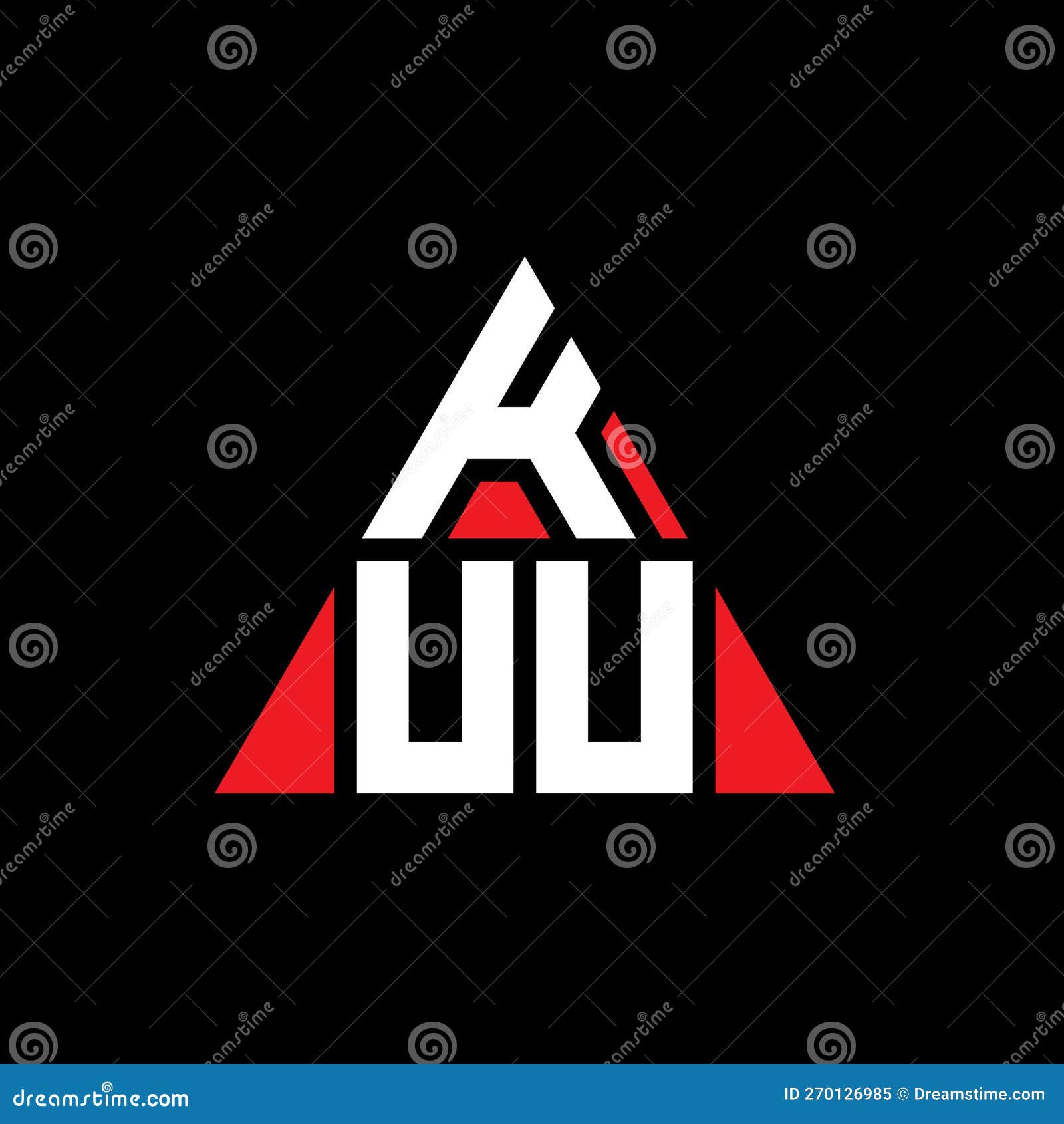kuu triangle letter logo  with triangle . kuu triangle logo  monogram. kuu triangle  logo template with red