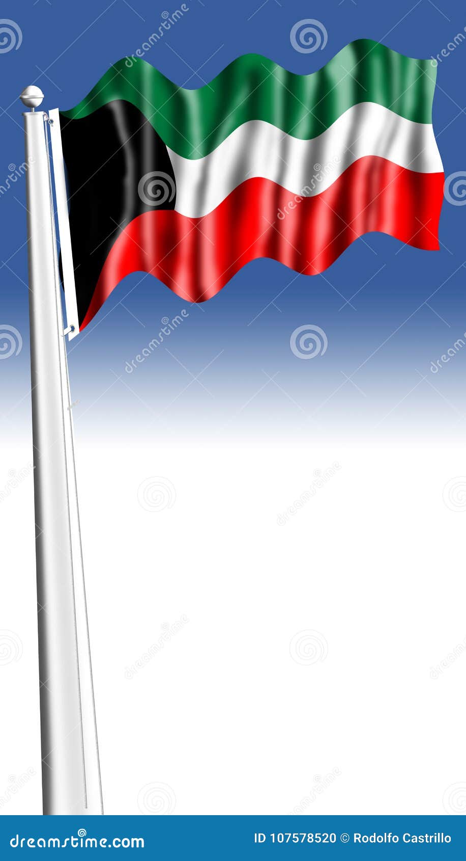 kuwait flag waving sillky oil sand