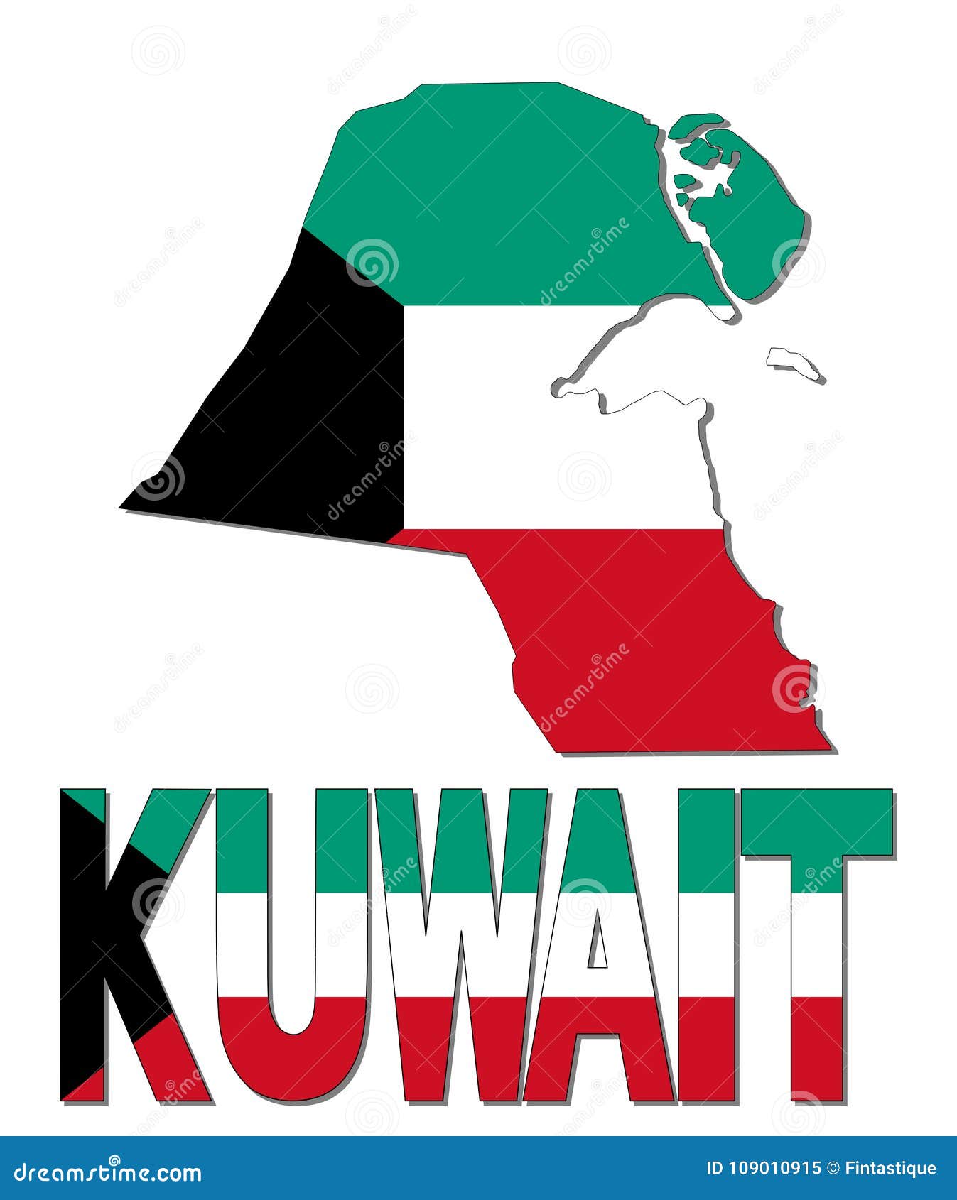 Kuwait Map Shape and Flag Design Refrigerator Home