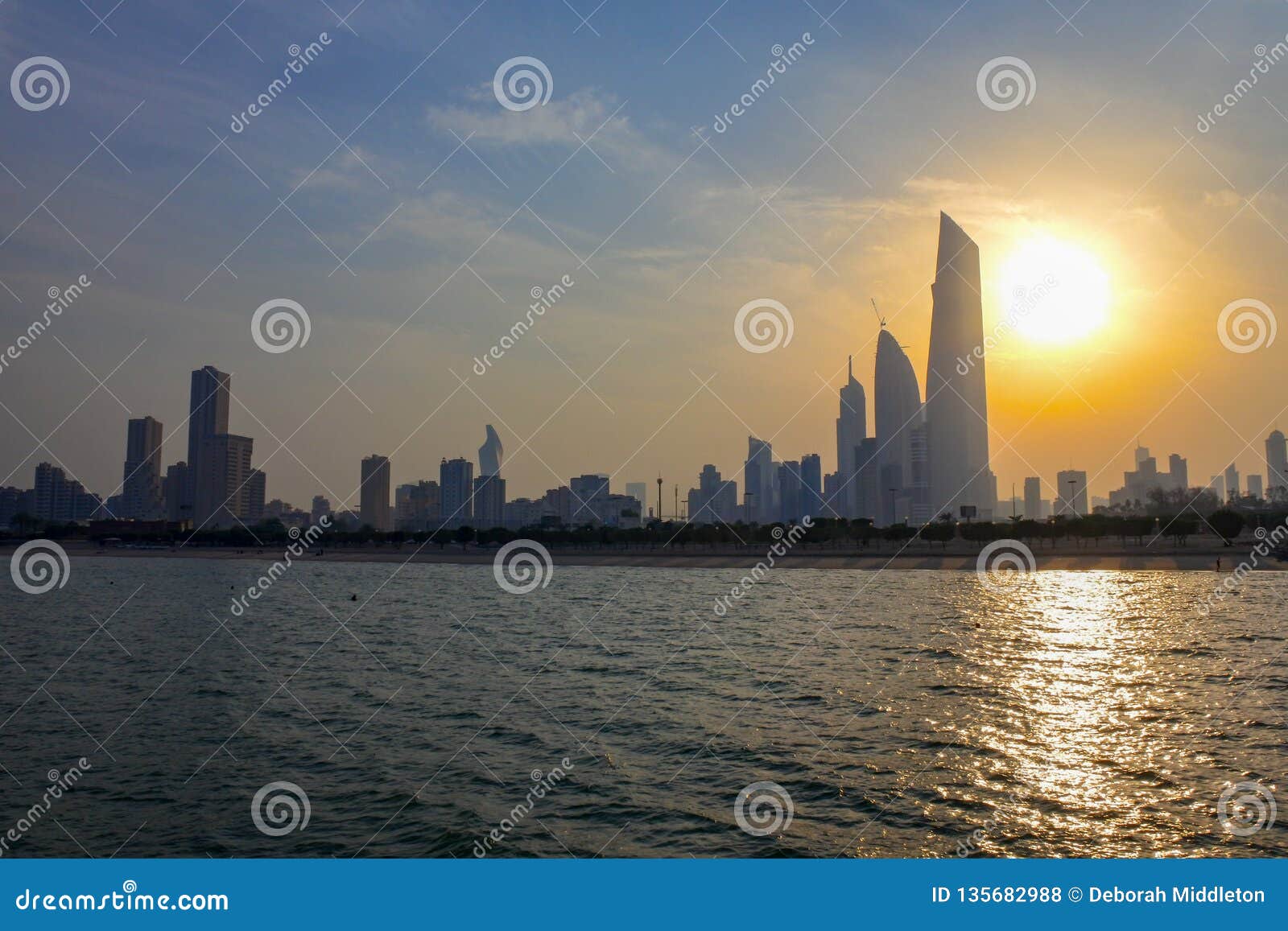 Kuwait Skyline in Afternoon Sun Stock Photo Image of afternoon