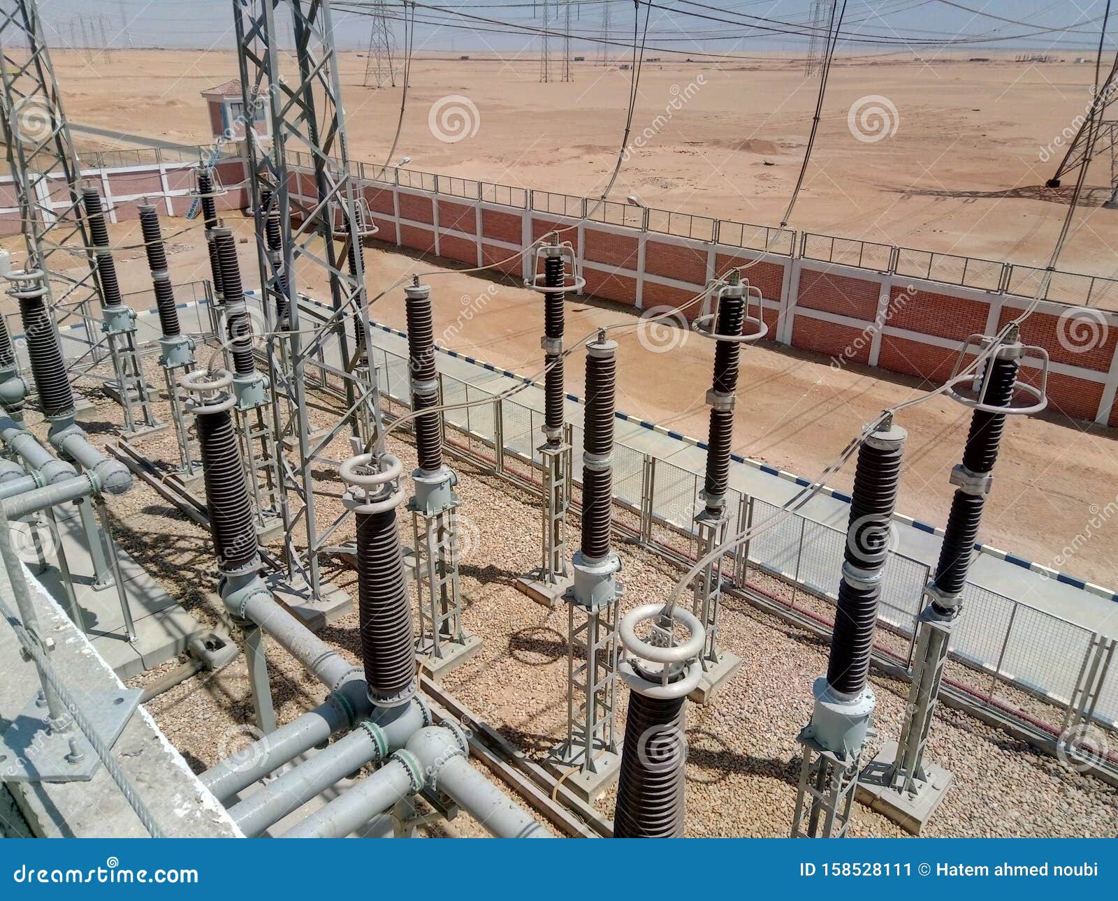 220 Kv High Voltage Substation in the Desert Egypt Stock Image Image