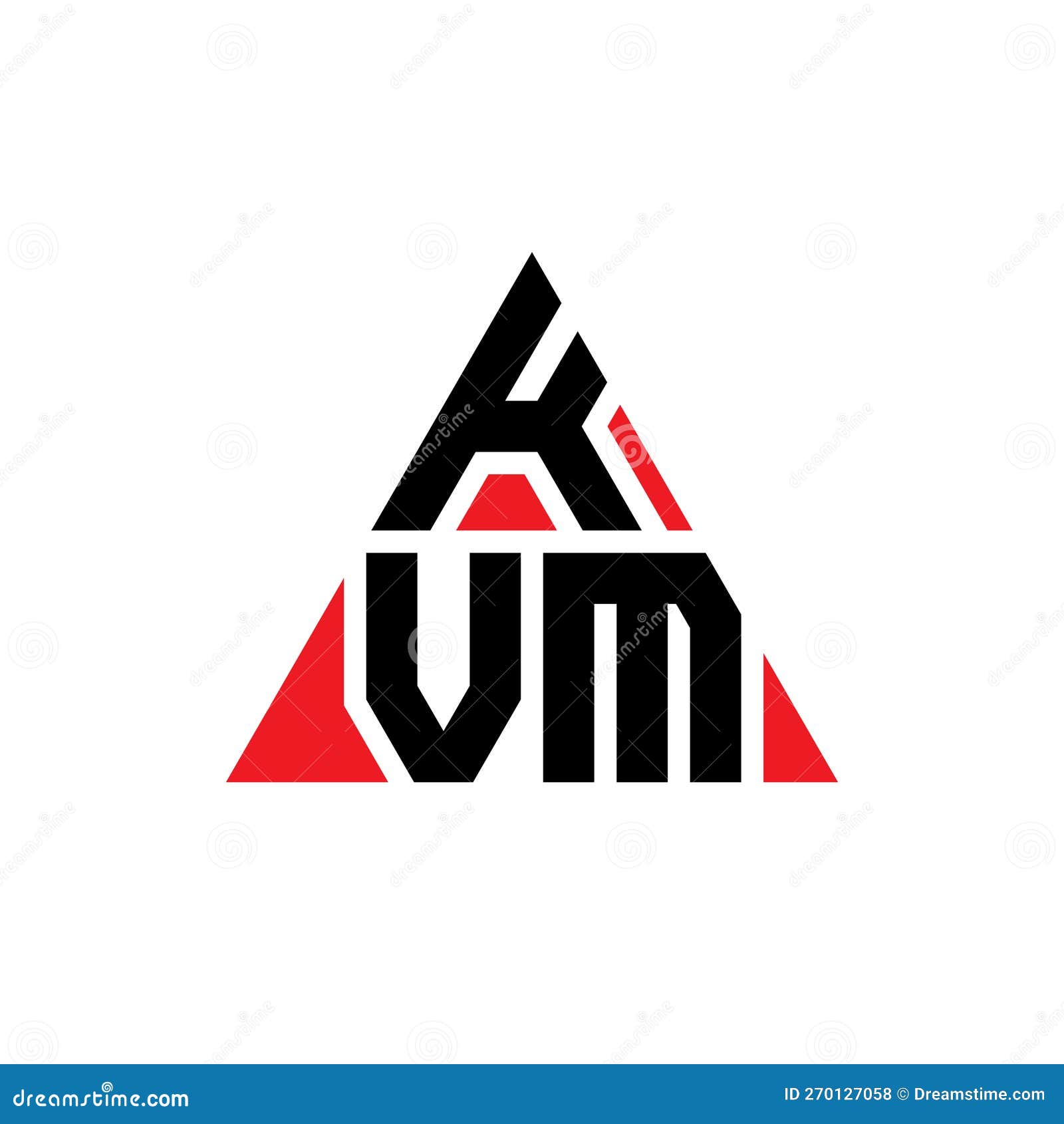 kvm triangle letter logo  with triangle . kvm triangle logo  monogram. kvm triangle  logo template with red