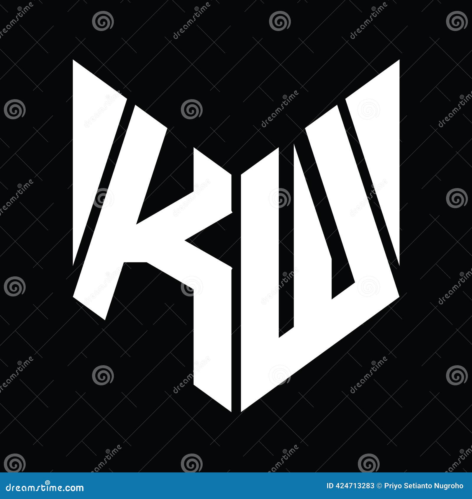 KW Logo Monogram Hexagon Slice Design Template Stock Vector - Illustration  of symbol, geometric: 424713283, image size:1600x1690