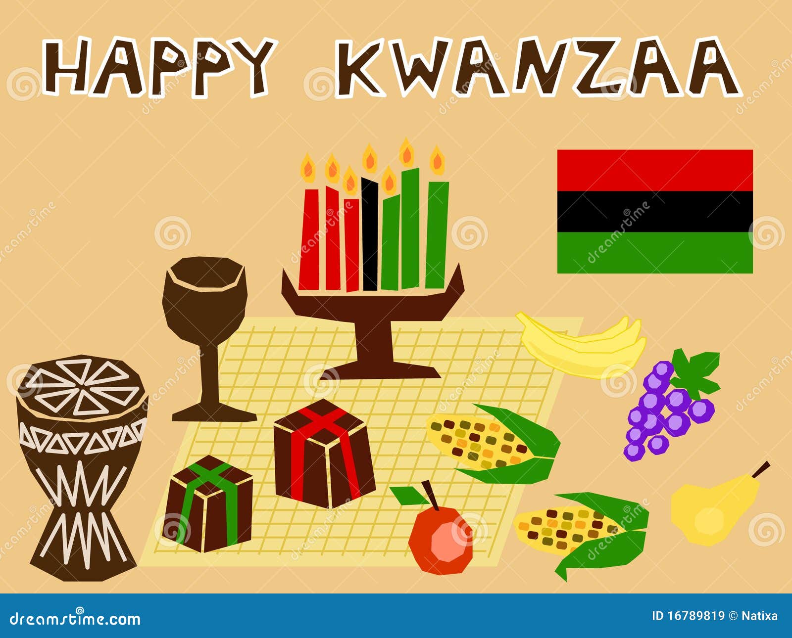 Kwanzaa stuff stock vector. Illustration of harvesting - 16789819