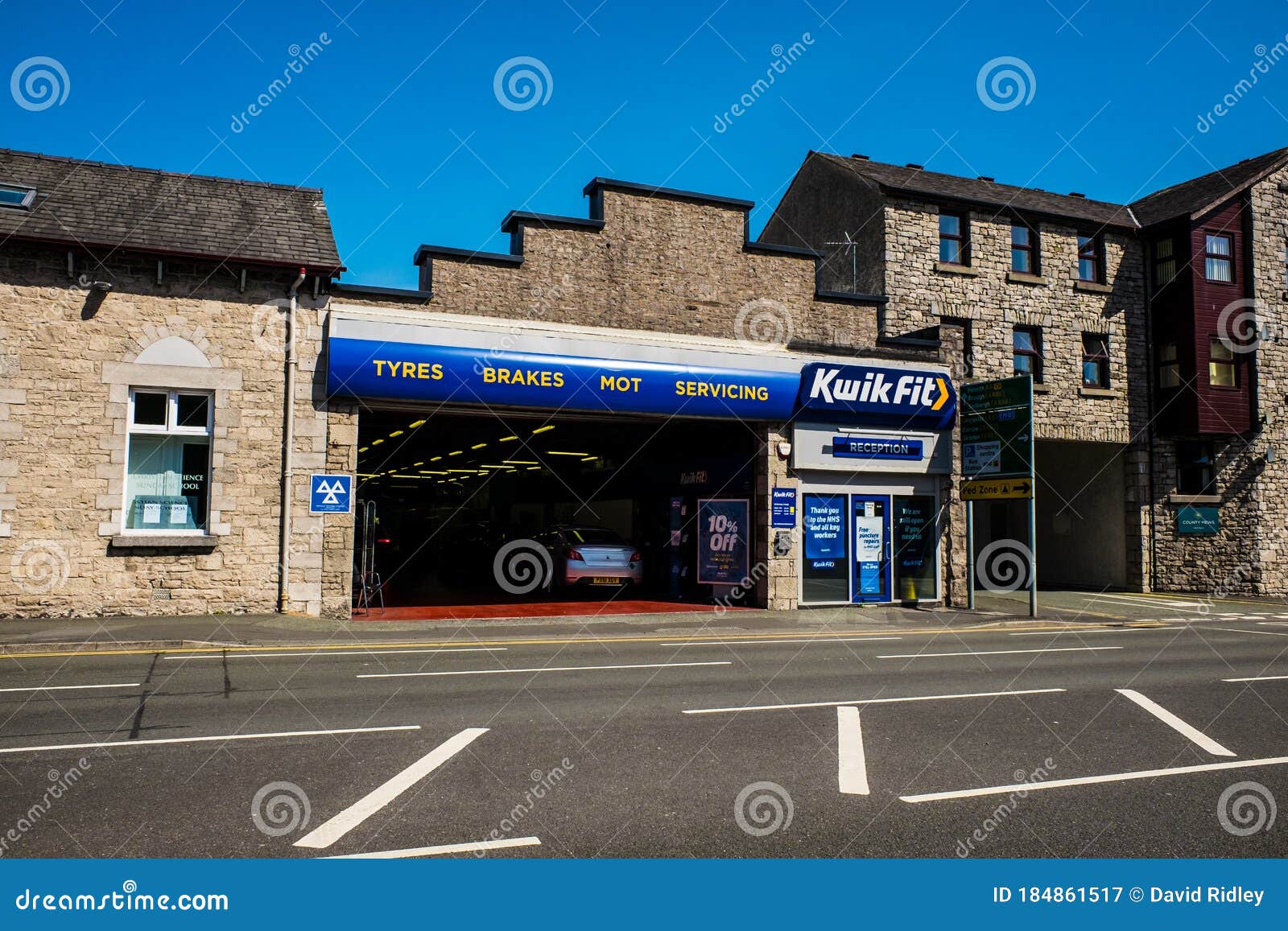 The Kwik Fit Garage in Kendal Cumbria UK Editorial Photography Image