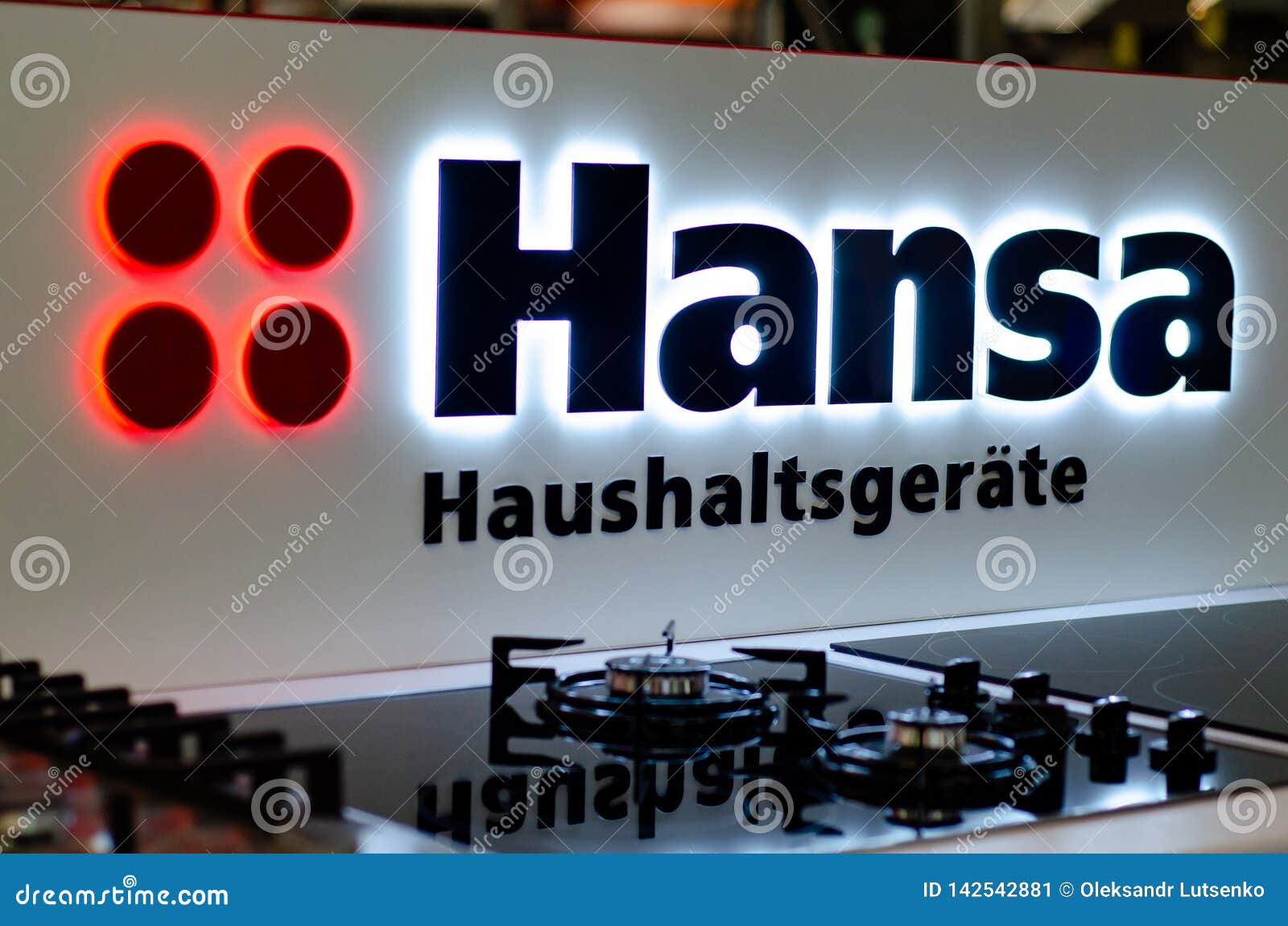 Kyiv, Ukraine - February 09, 2019: Hansa Logo in the Shop. Hansa is a