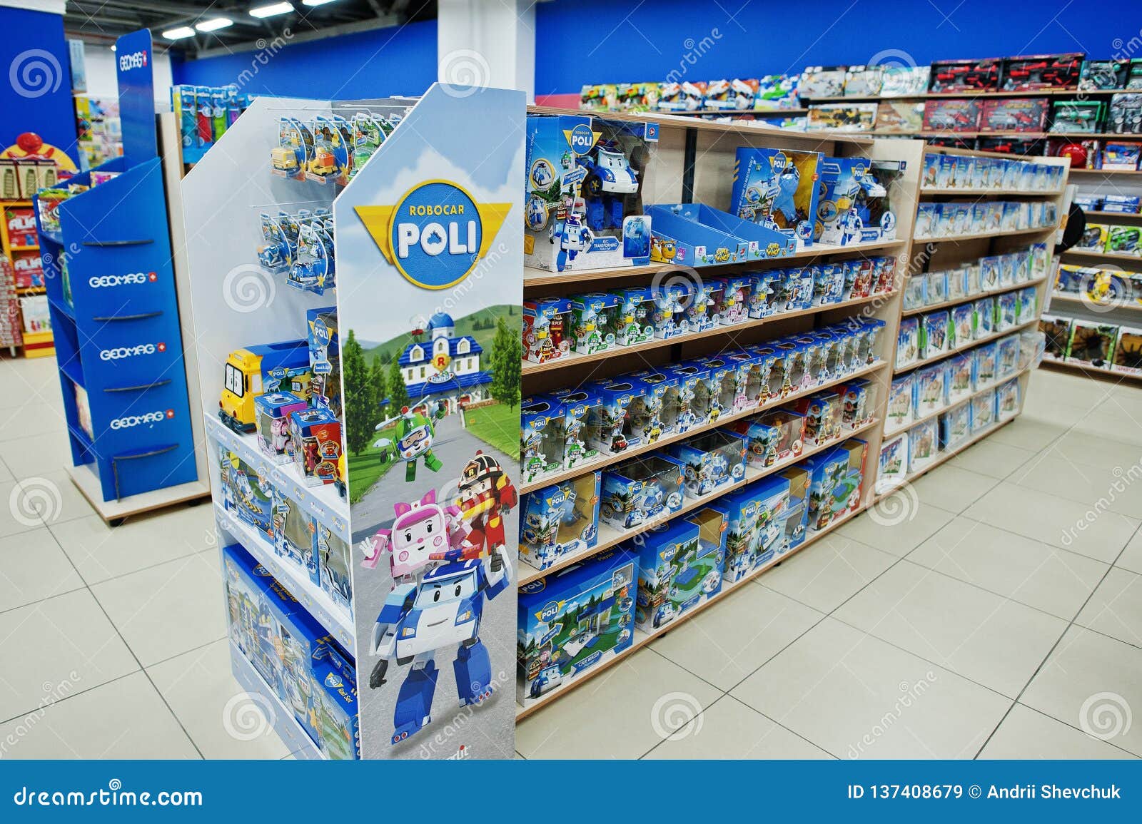 Kyiv, Ukraine - January 16, 2018: Customers Shop for Toys. Robocar Poli  Editorial Stock Image - Image of consumer, department: 137408679