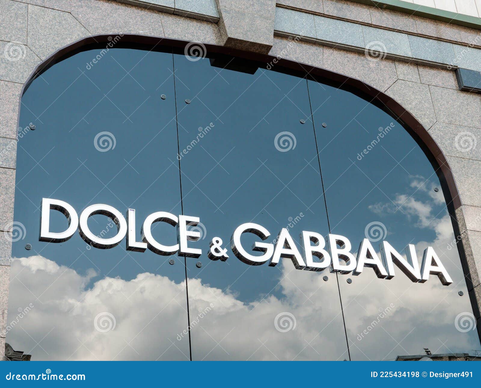 KYIV, UKRAINE - July 25, 2021. Dolce and Gabbana Brand Logo on the Wall ...