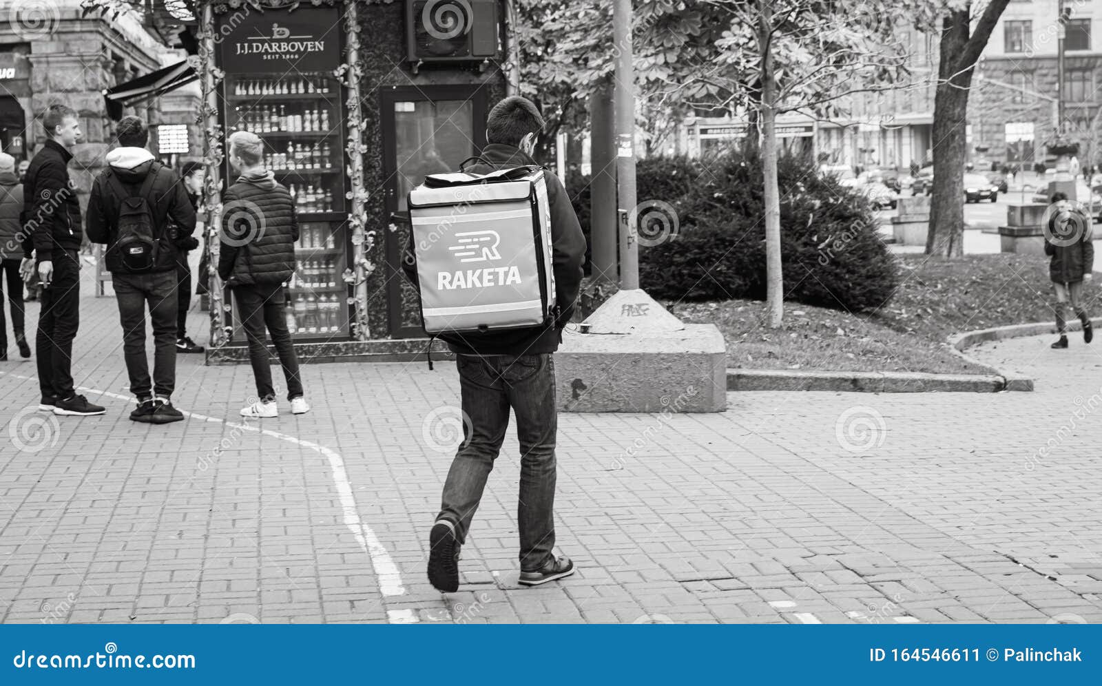 Food Delivery Courier in Kyiv, Ukraine Editorial Photo - Image of