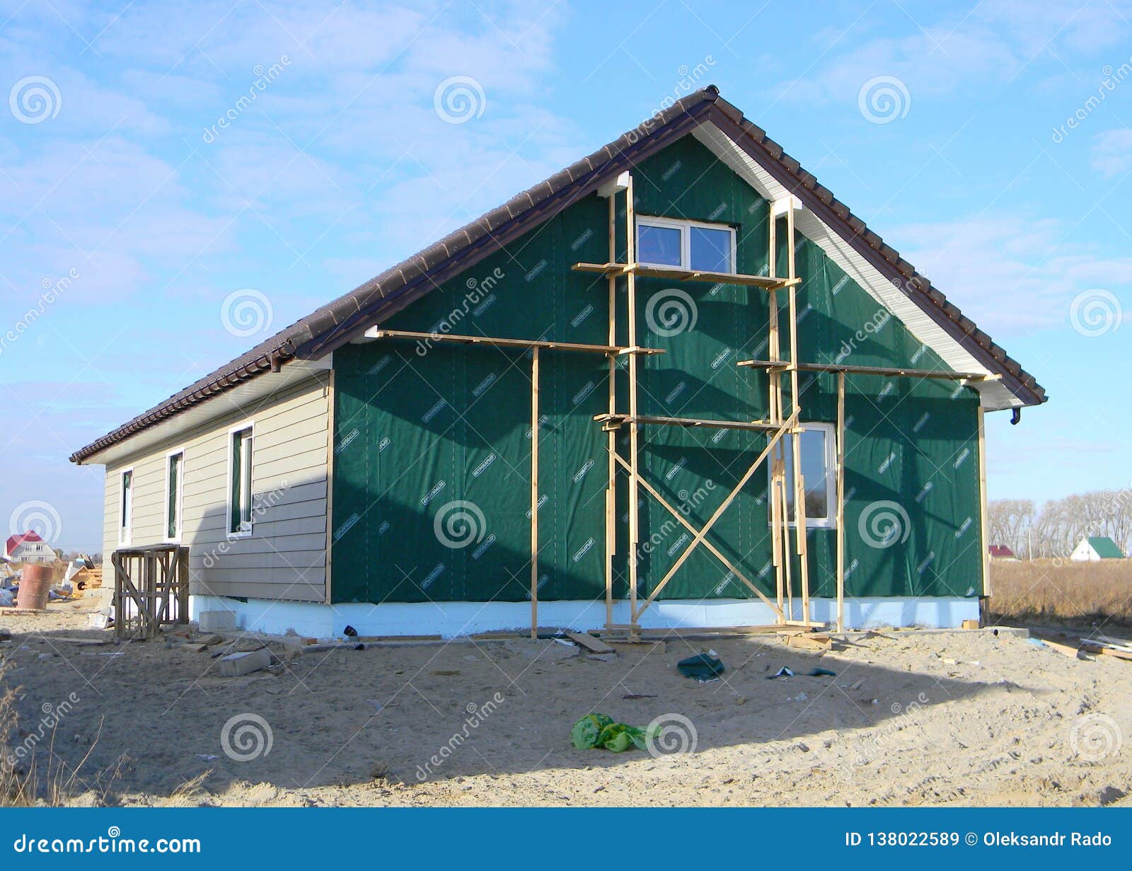 House Insulation with Installing Siding. Plastic Siding and Insulation