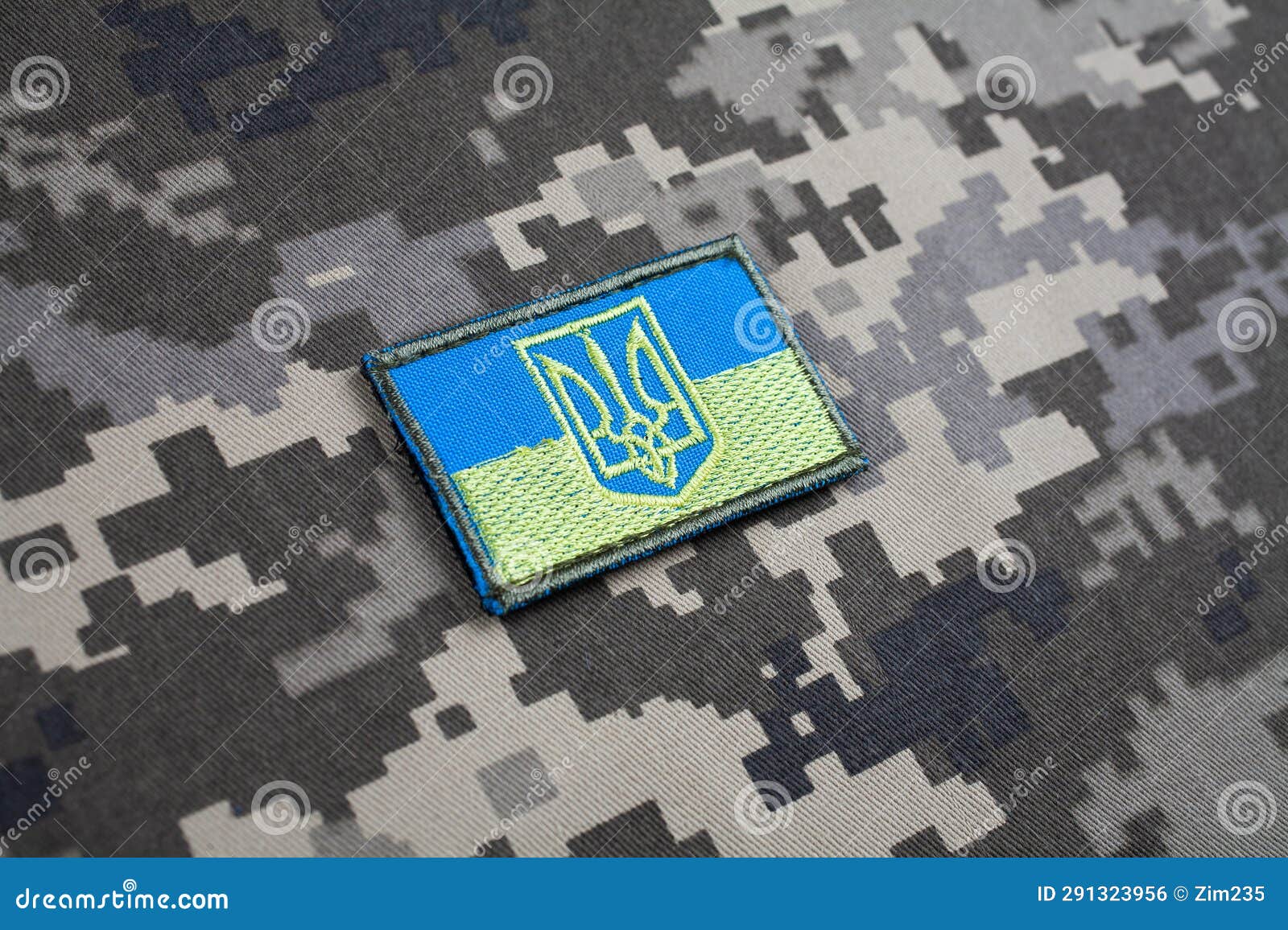 kyiv, ukraine - october 5, 2022. russian invasion in ukraine 2022. ukraine army flag patch uniform shoulder sleeve insignia badge