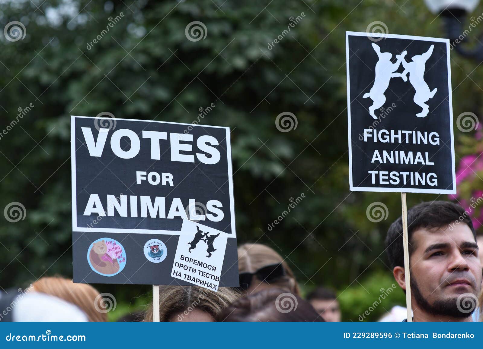 Kyiv, Ukraine, . 2021: All-Ukrainian March for Animal Rights 2021.  Slogan Vote for Animals,Fighting Animal Testing Editorial Photo - Image of  farm, banner: 229289596