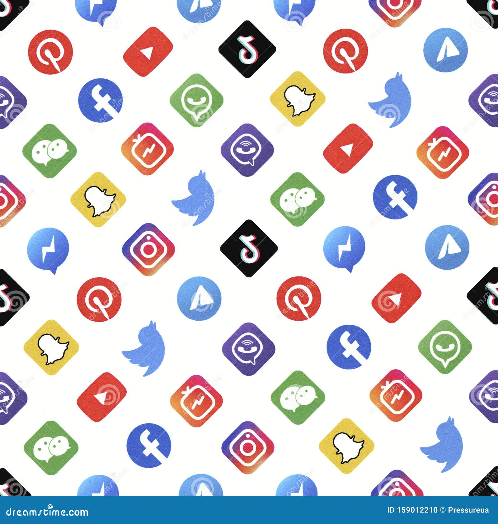 Logotypes Pattern of Popular Social Network Editorial Image - Image of ...