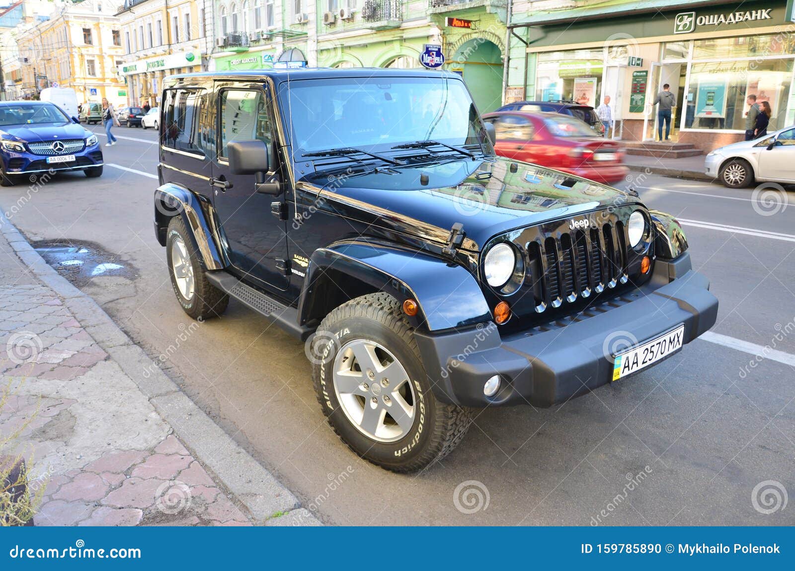 Jeep Wrangler Sahara Black with BFGoodrich All Terrain T a Tires on Kyiv  Street Editorial Image - Image of model, road: 159785890