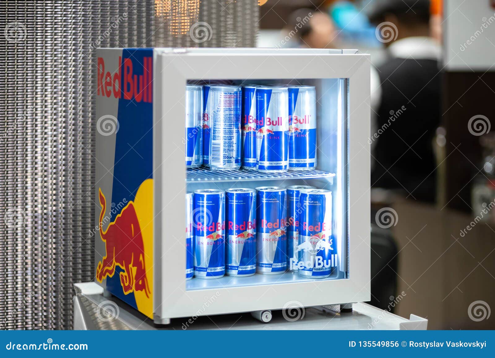 Red Bull Branded Refrigerator with a Lot of Aluminum Cans Editorial Photo -  Image of fizzy, attraction: 135549856