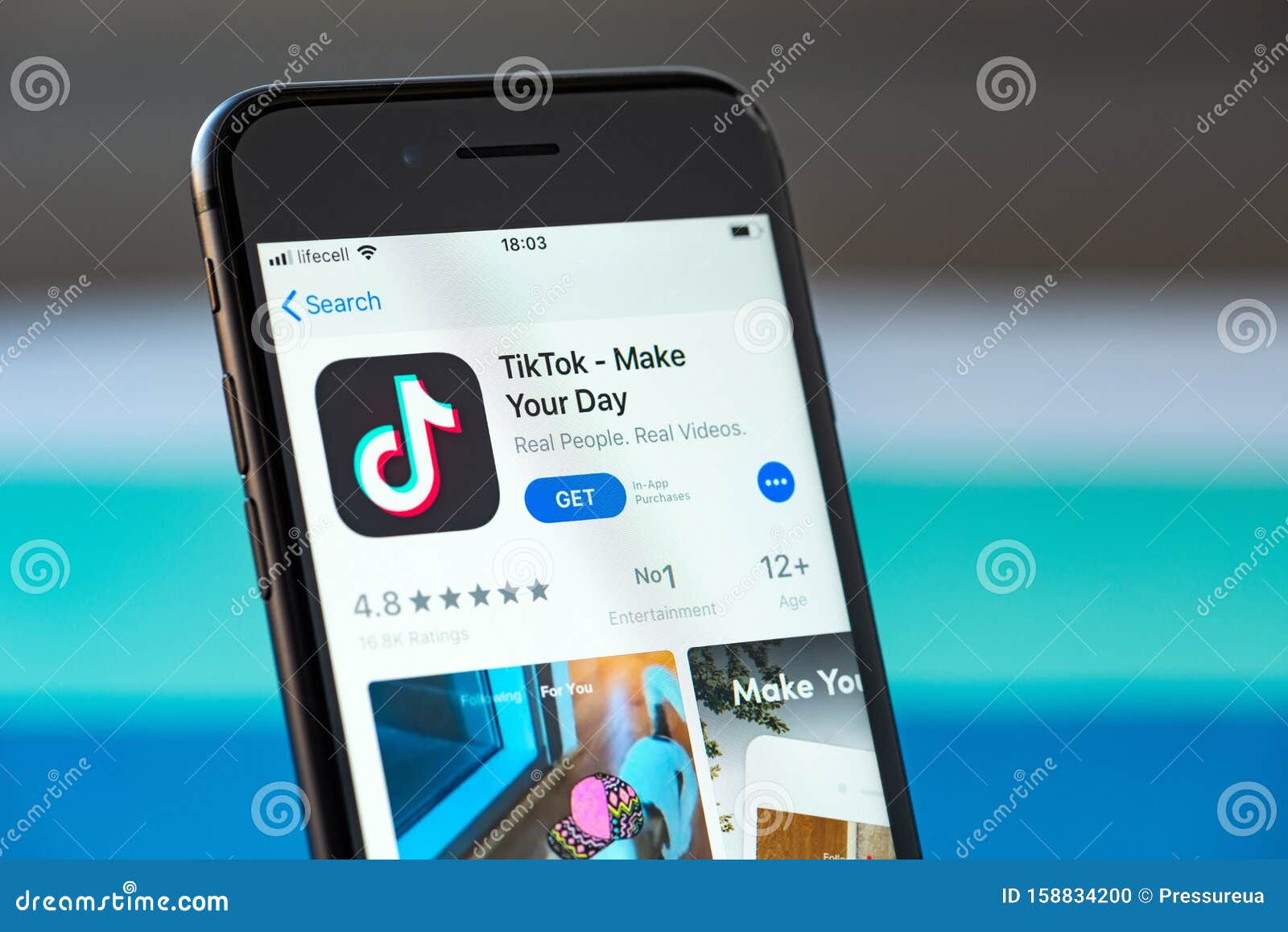 Tiktok Application On Apple Iphone 8 Screen Editorial Image