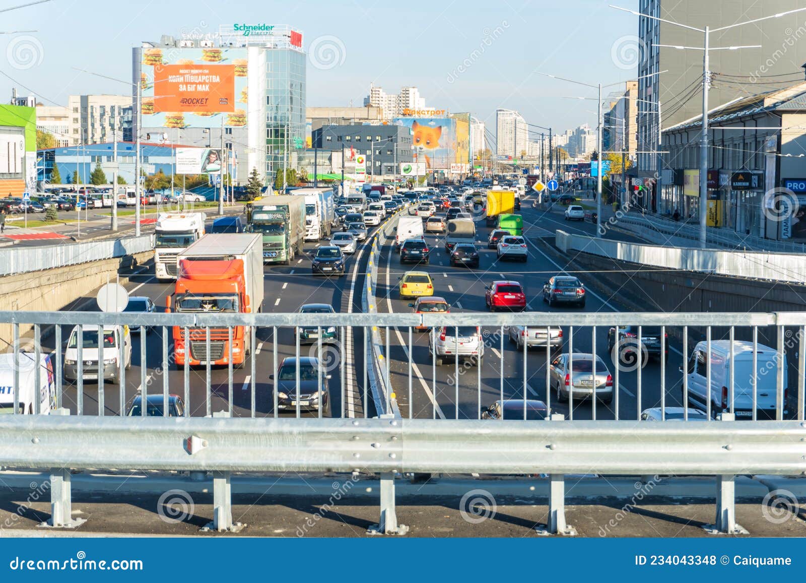 Traffic Jam in Kyiv, Ukraine, Rush Hour Editorial Stock Photo - Image ...