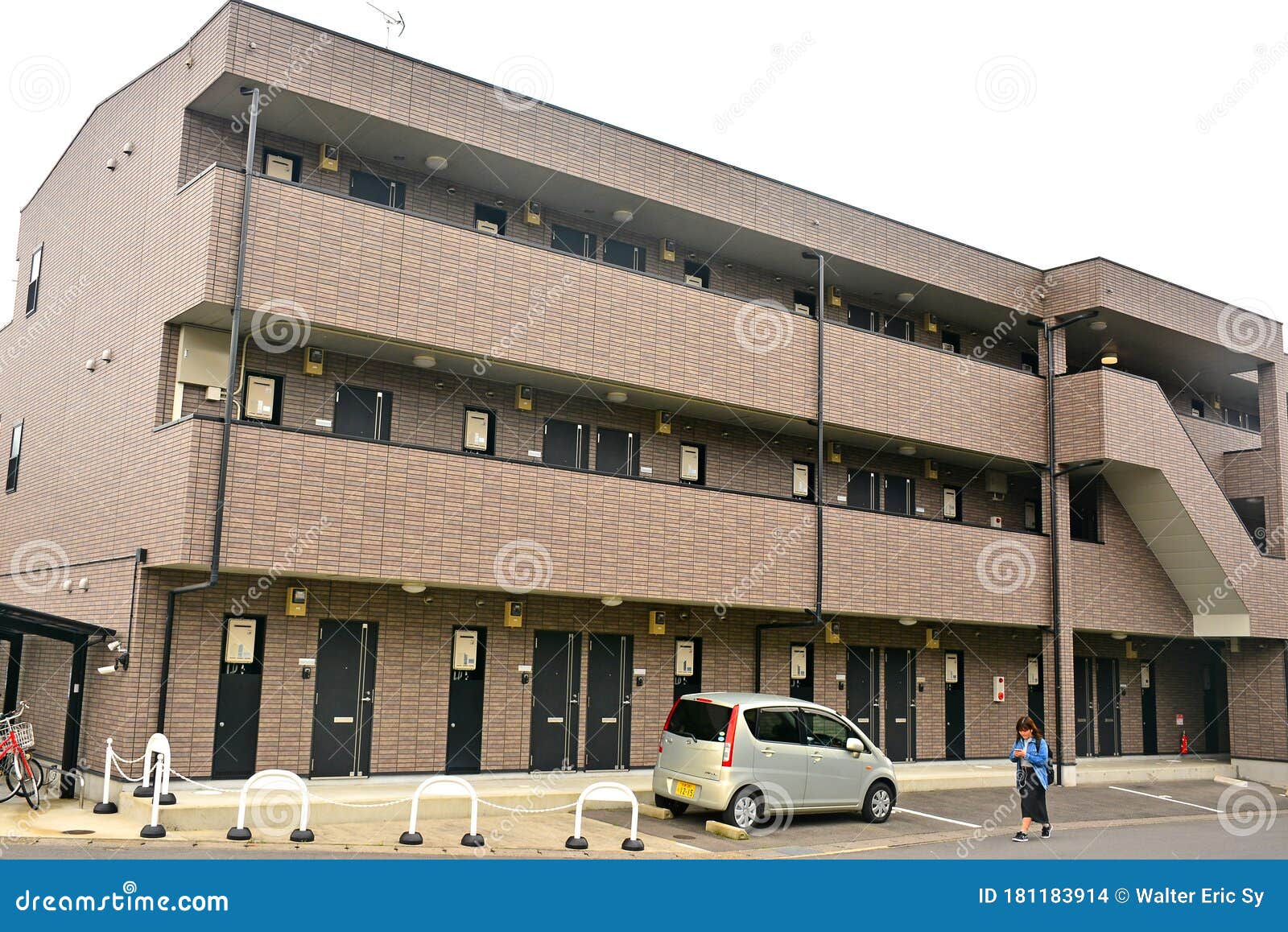 Modern Japanese Apartment Facade In Kyoto Japan Editorial Stock Image