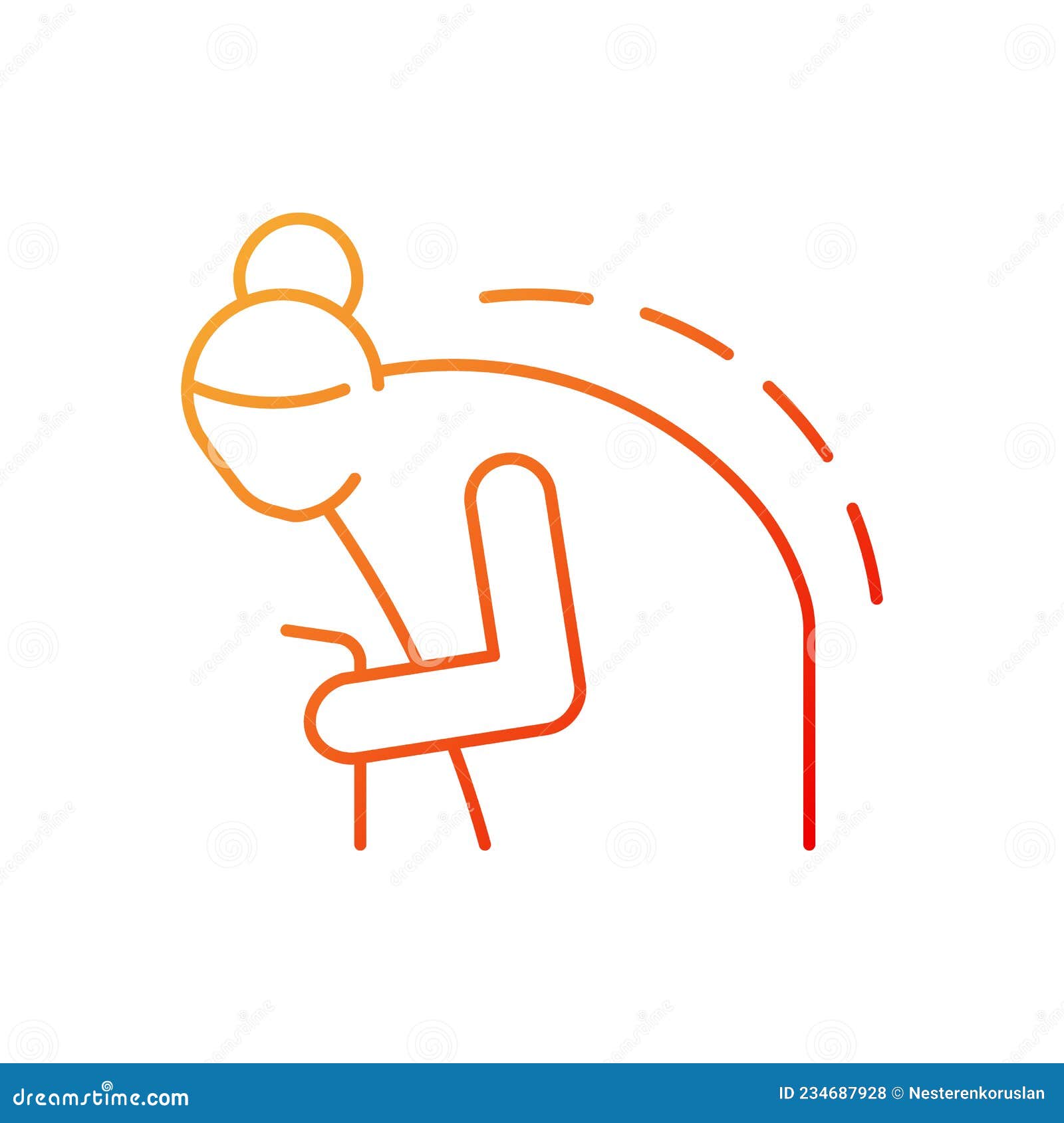 kyphosis gradient linear  icon