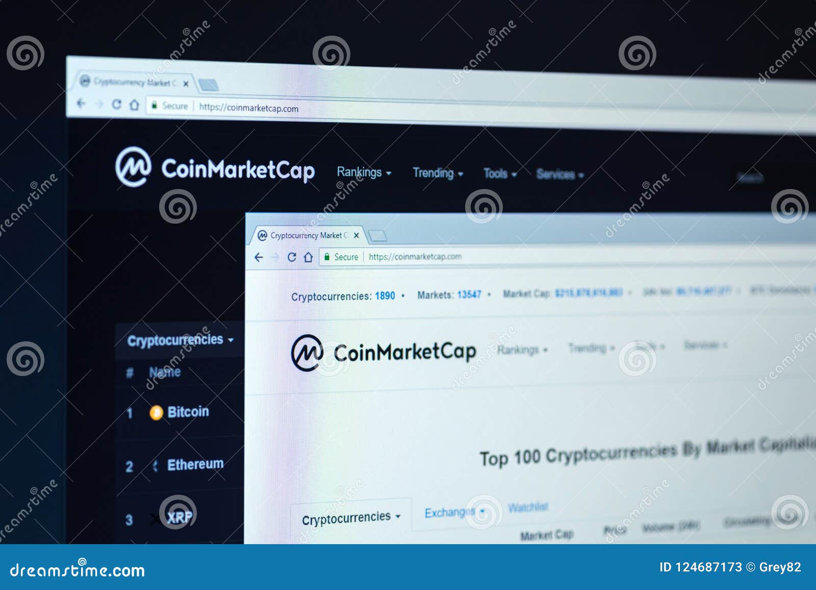 Coinmarketcap Home Page On The Screen Of PC Editorial ...