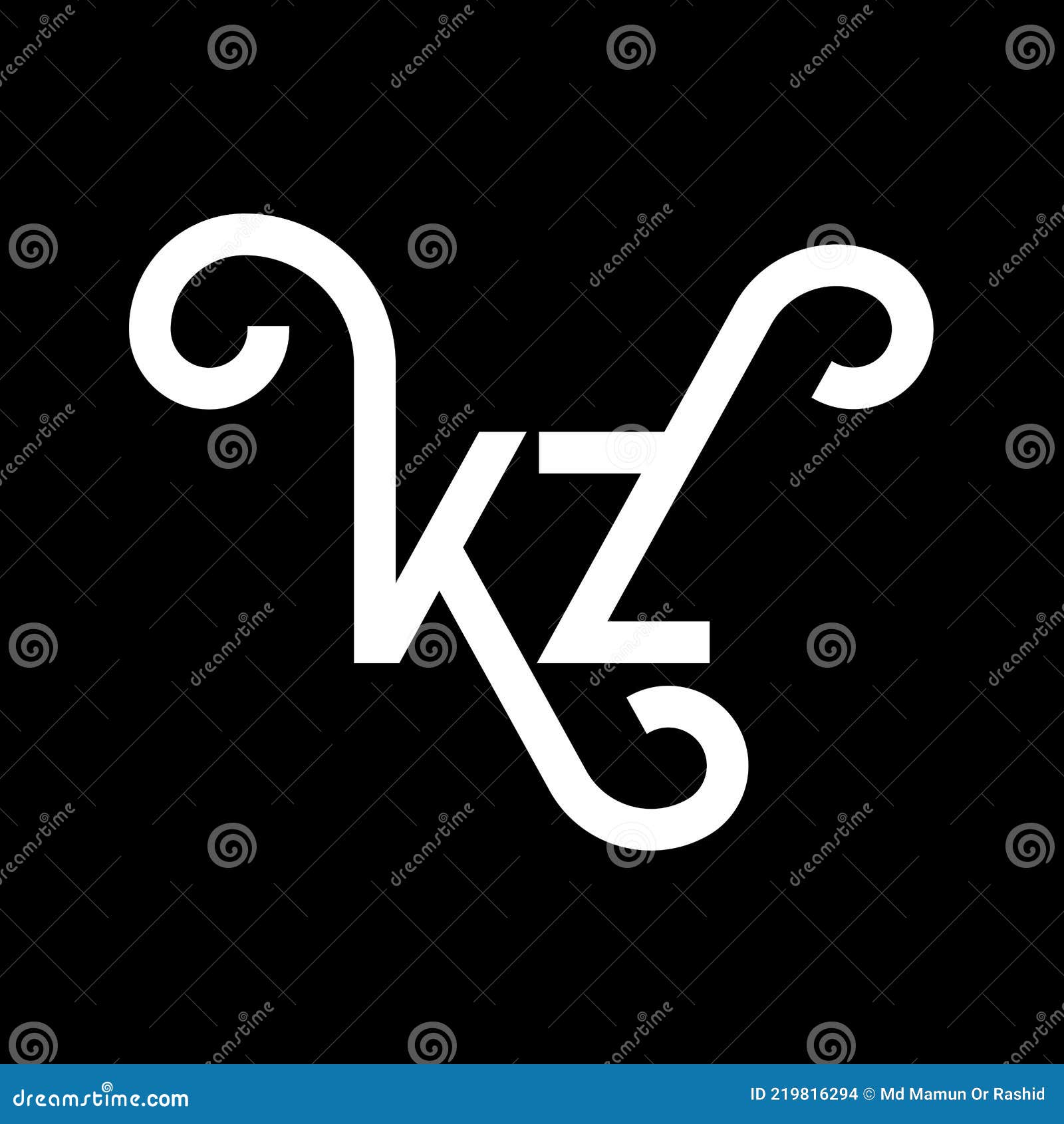 kz letter logo . initial letters kz logo icon. abstract letter kz minimal logo  template. k z letter  